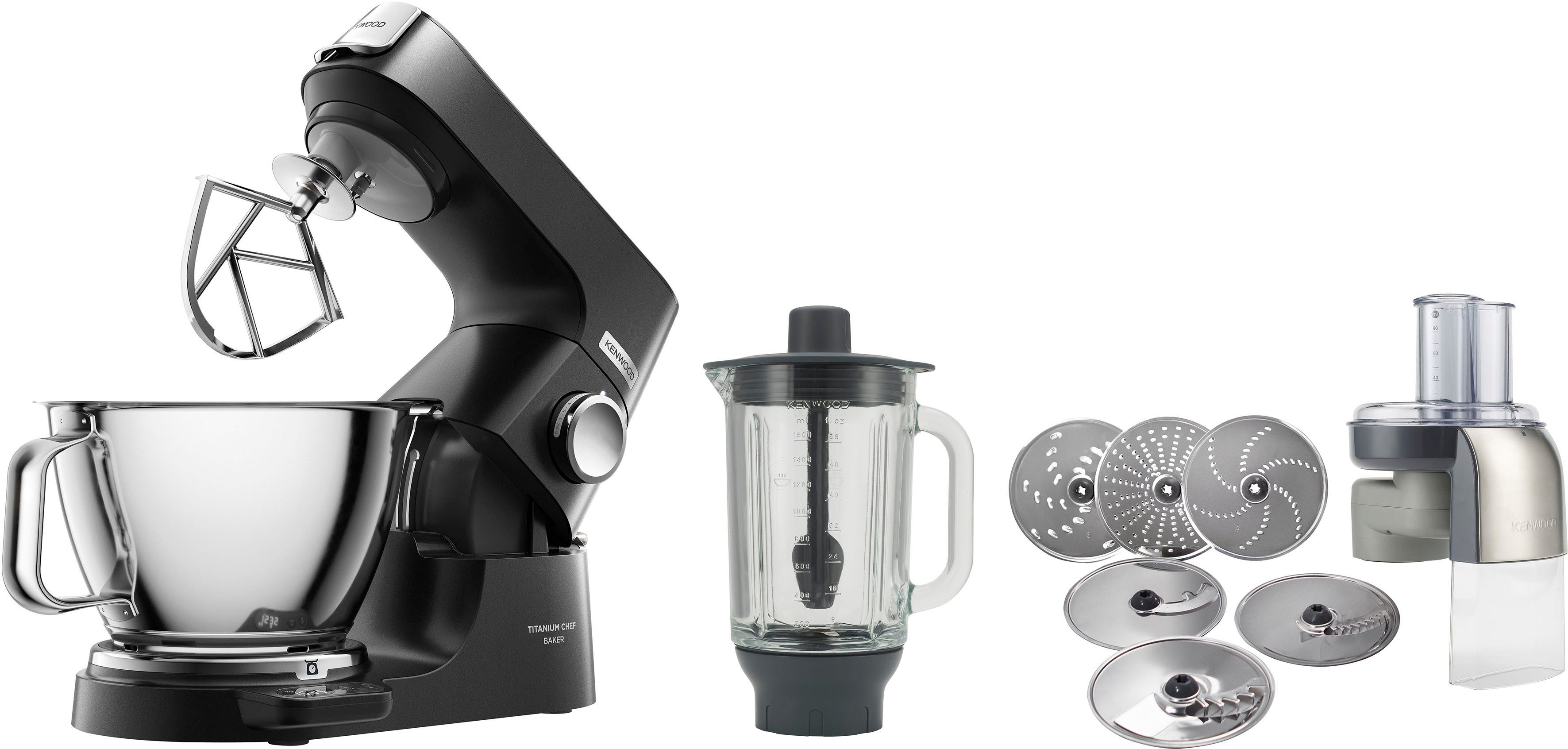 KENWOOD Küchenmaschine Titanium Chef Baker KVC85.004BK, 1200 W, 5 l ...