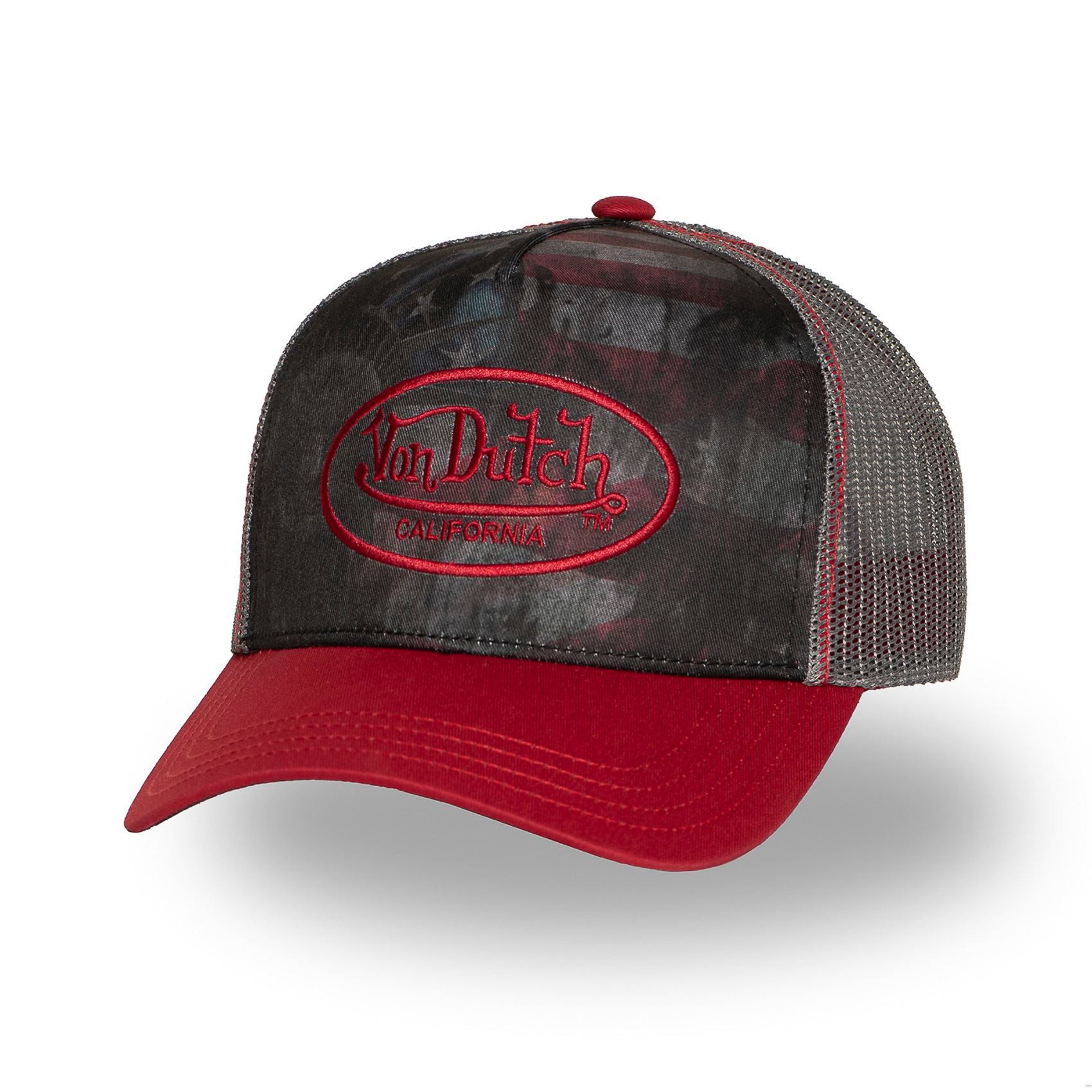 Von Dutch Trucker Cap Von Dutch Originals Trucker Cap CALIFORNIA Motor Skull Rock USA Racing (Basecap, Meshcap, Trucker Kappe) Sublimationsdruck auf Krone und Schirmunterseite