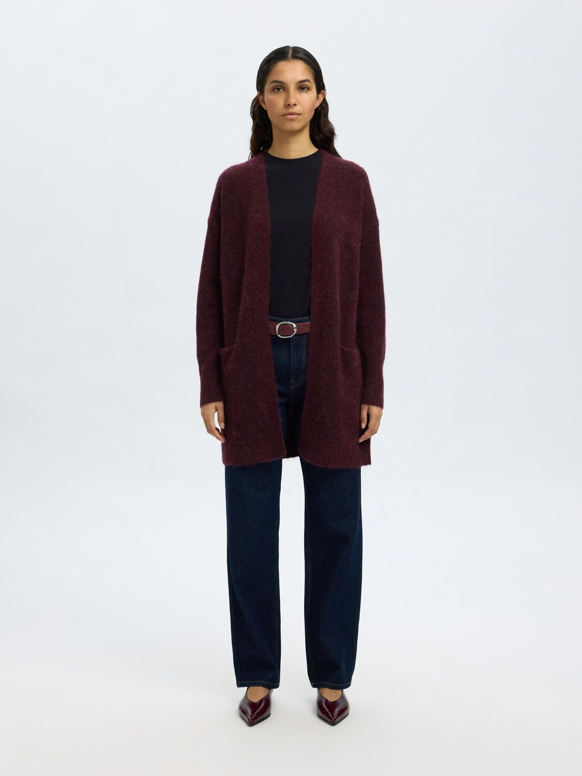 Selected Strickjacke SLFLulu (1-tlg) Plain/ohne Details günstig online kaufen