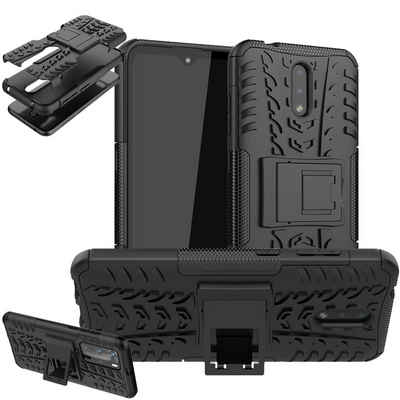Wigento Handyhülle Für Nokia 2.3 Hybrid Case 2teilig Outdoor Schwarz Tasche Hülle Cover Schutz