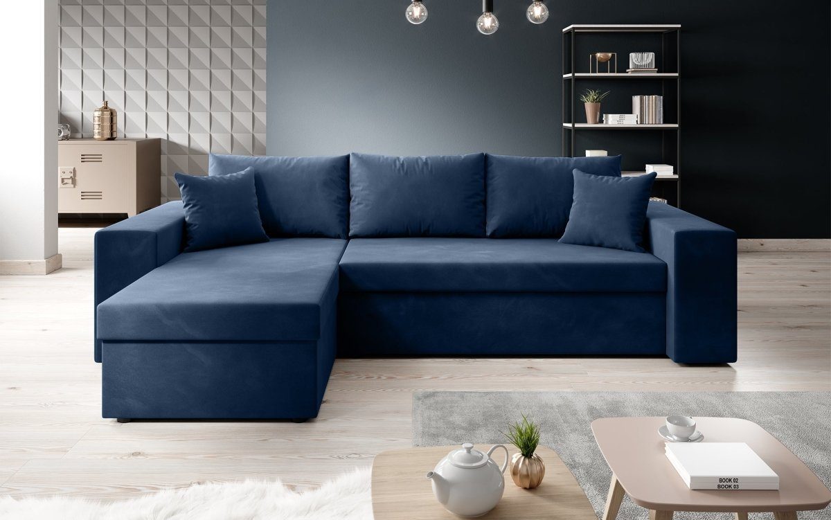 Luxusbetten24 Schlafsofa Designer Sofa Denver, mit Stauraum und Schlaffunktion