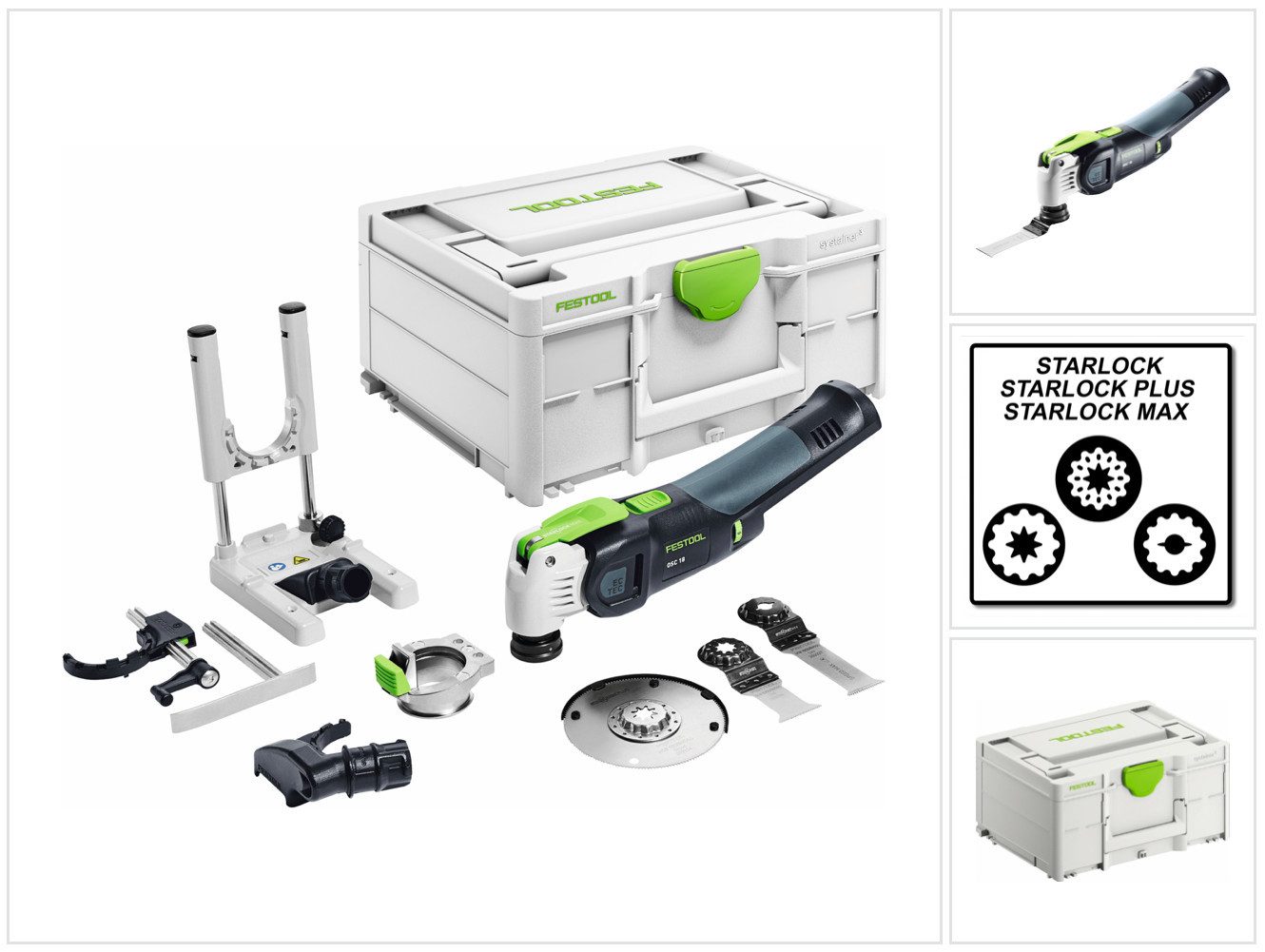 FESTOOL Akku-Multifunktionswerkzeug VECTURO OSC 18 E-Basic Set Akku Oszillierer 18 V Starlock Max (57659