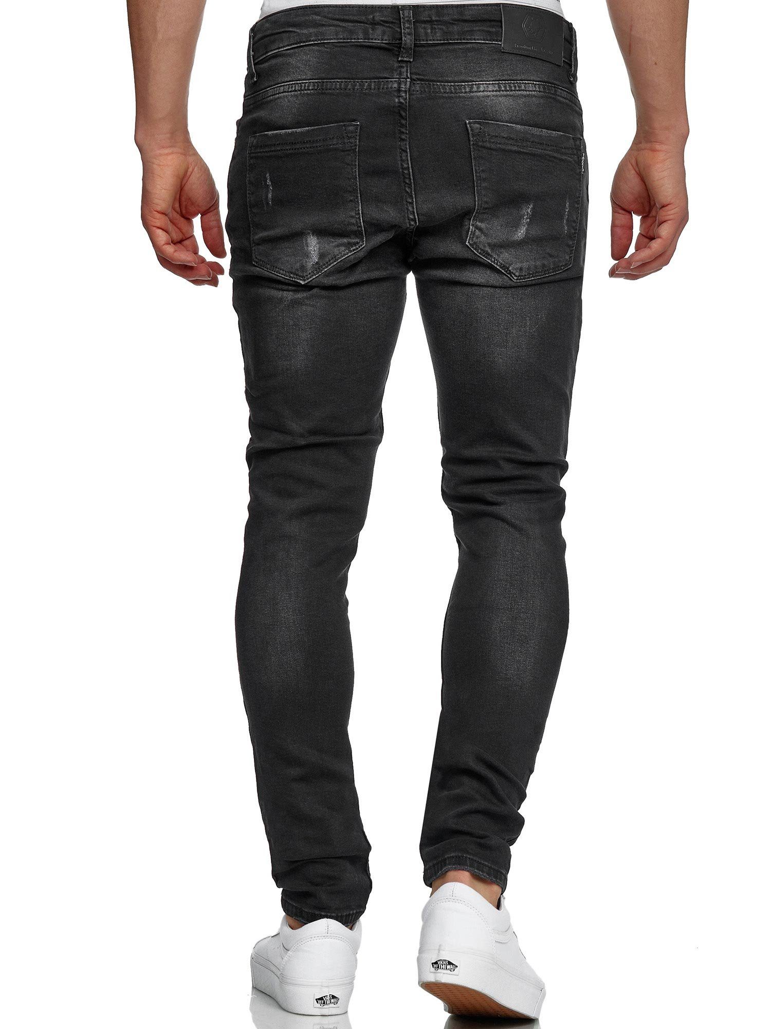 Tazzio Destroyed-Look schwarz 17514 im Skinny-fit-Jeans
