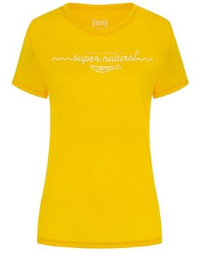 SUPER.NATURAL Print-Shirt Merino T-Shirt W MARINA TEE geruchshemmender Merino-Materialmix
