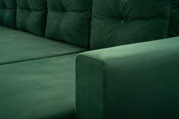 MOEBLO Ecksofa CARL, Ottomane Links als auch rechts montierbar Couch für Wohnzimmer, Schlafsofa Sofagarnitur Sofa Eckcouch L-Form Wohnlandschaft, mit Bettkasten und Schlaffunktion