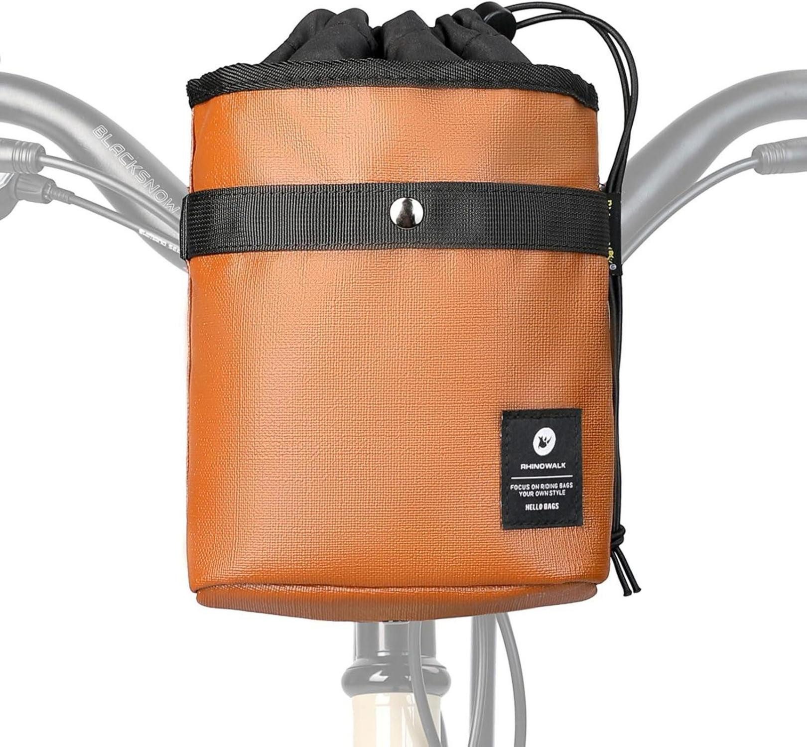 Fahrrad-Gepäckträger 3.5L Multifunktionale Fahrrad Lenkertasche Vordertasche Braun