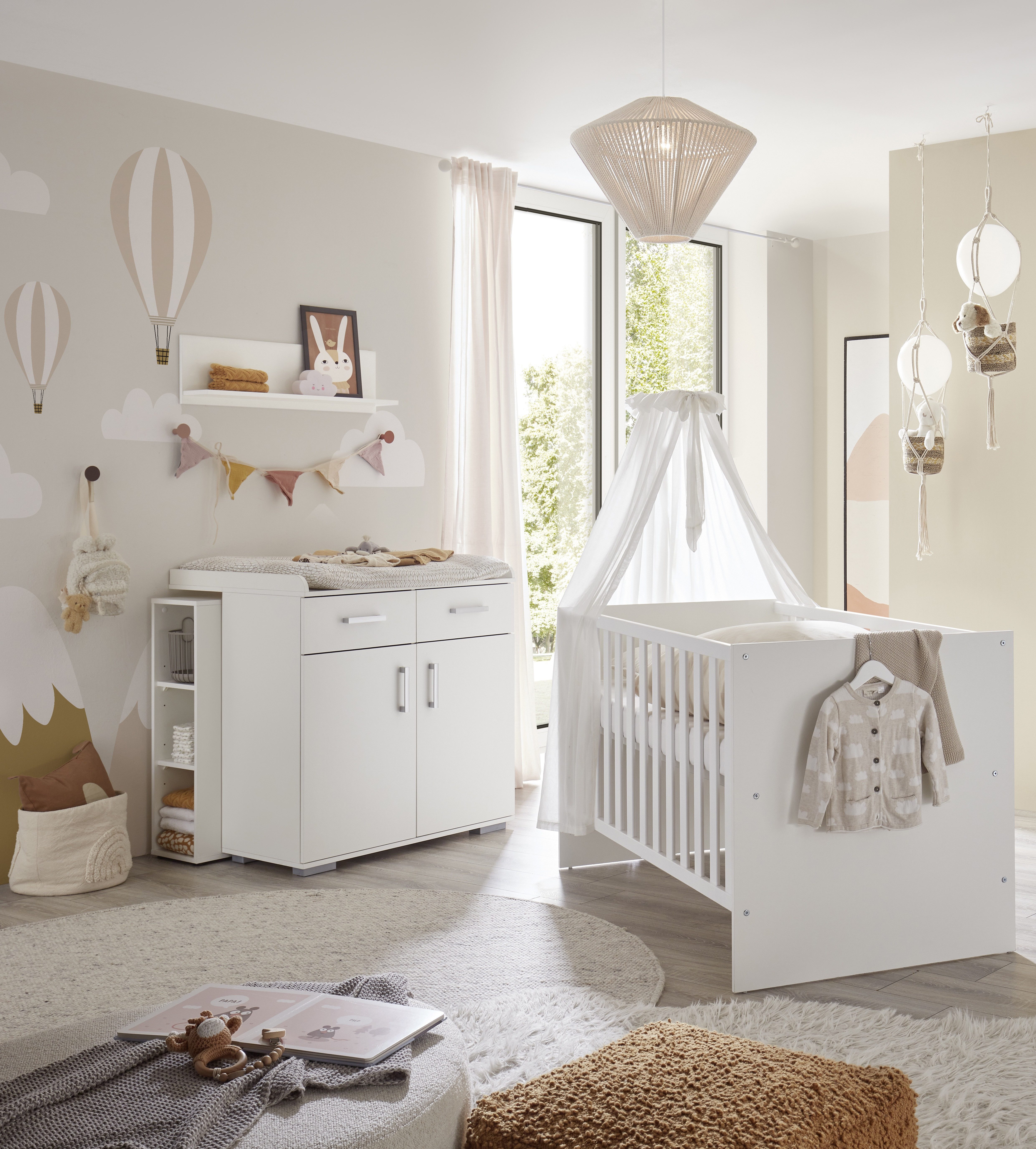 Storado Bettanlage STORADO Sienna Kinderzimmer Set 20063, Das Babyzimmer-Set Sienna (Kinderbett 70x140 cm, Wickelkommode).