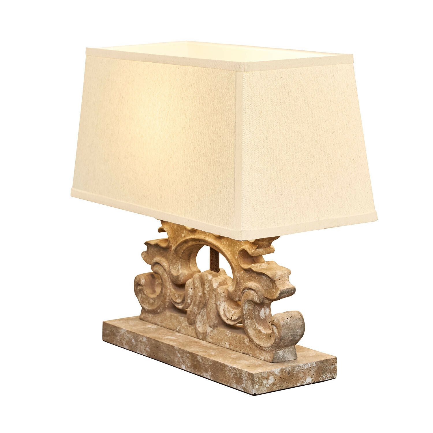 Mirabeau Tischleuchte Tischlampe Portenza antikbraun/creme