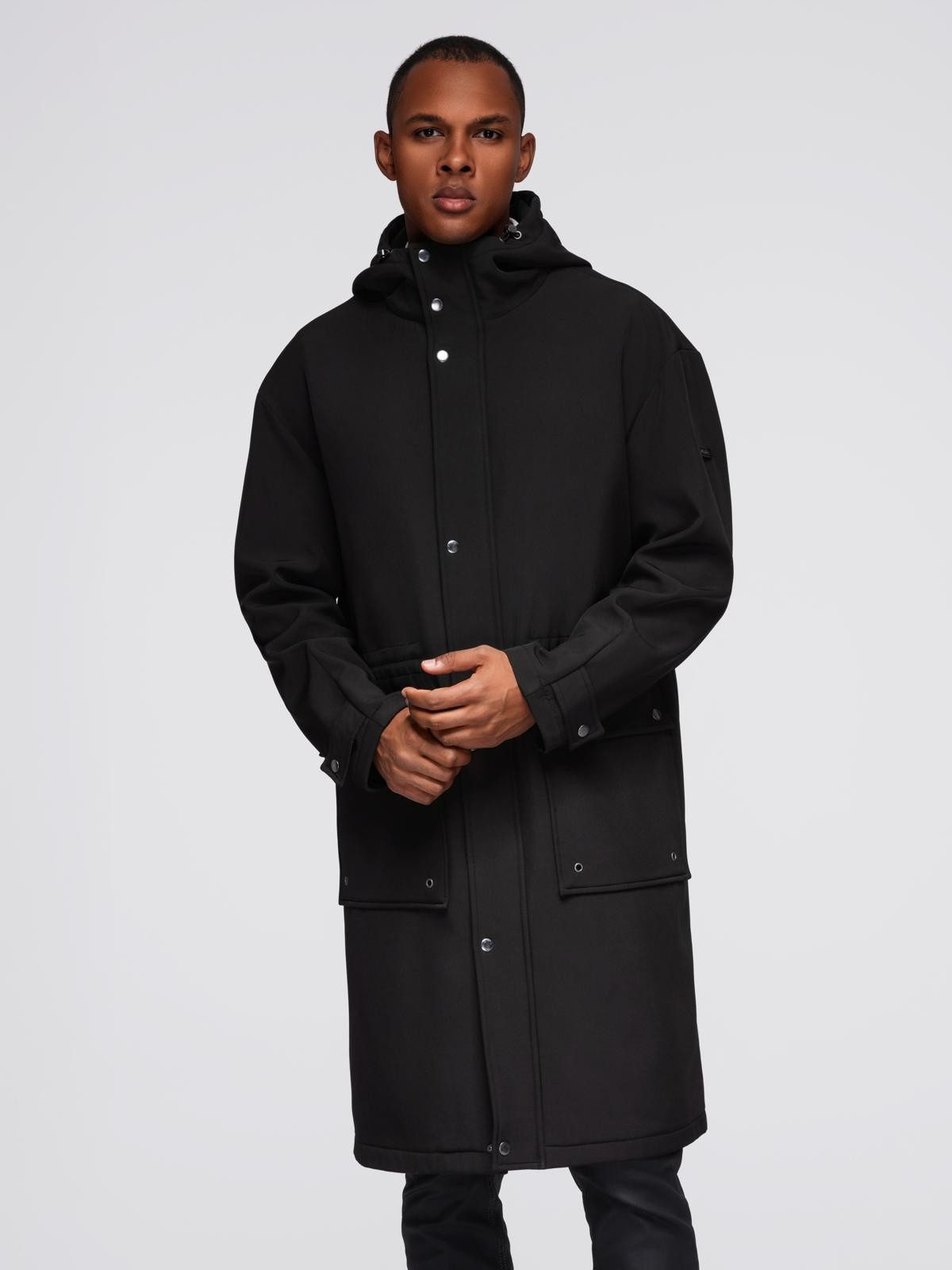 OMBRE Parka Herrenparka mit Fleecefutter und Taillenregulierung rückseitiger Schlitz