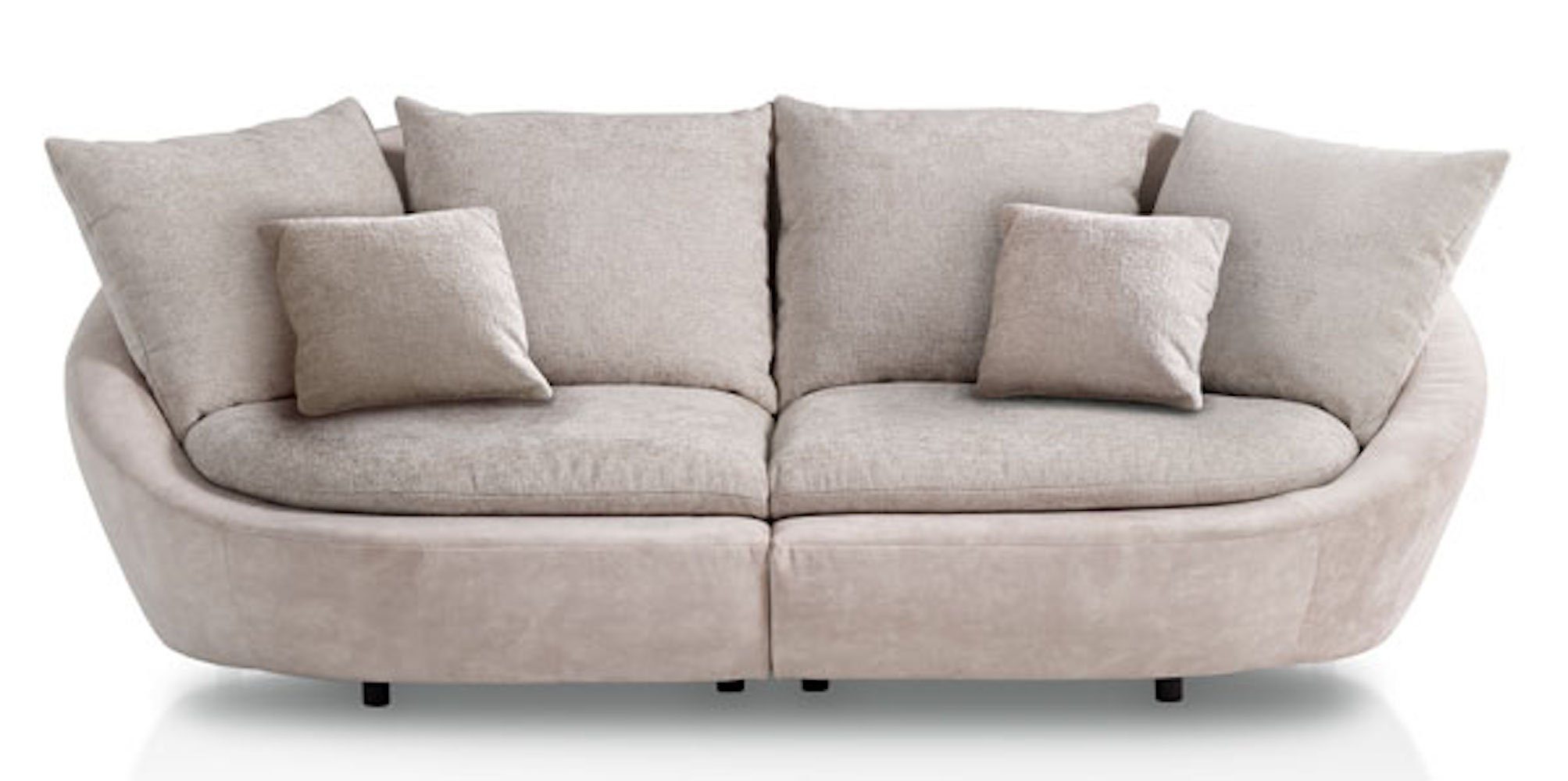 Feldmann-Wohnen Big-Sofa Moroni, 280x129x87cm cremeweiß / grauweiß mit Kissen