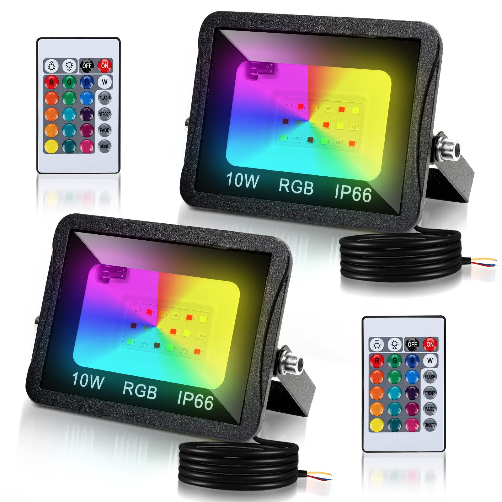 Clanmacy LED Flutlichtstrahler RGB LED Fluter günstig online kaufen