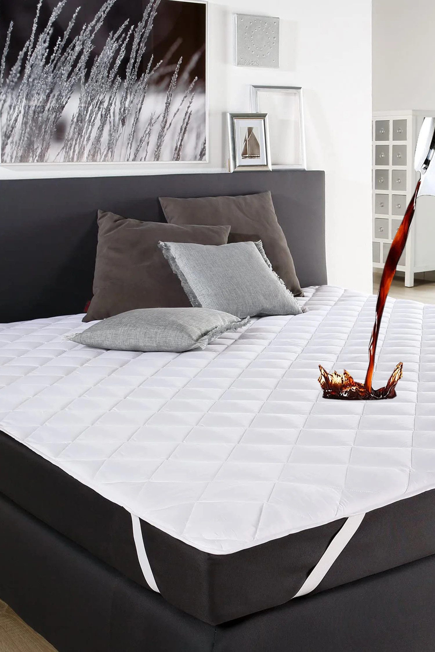 Matratzenschoner Gesteppter Matratzenschoner Flüssigkeitsbeständig Weiß Nor günstig online kaufen