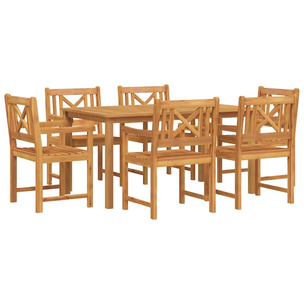 vidaXL Gartenlounge-Set Garten Essgruppe 7 stk. Braun Massivholz, (7-tlg)