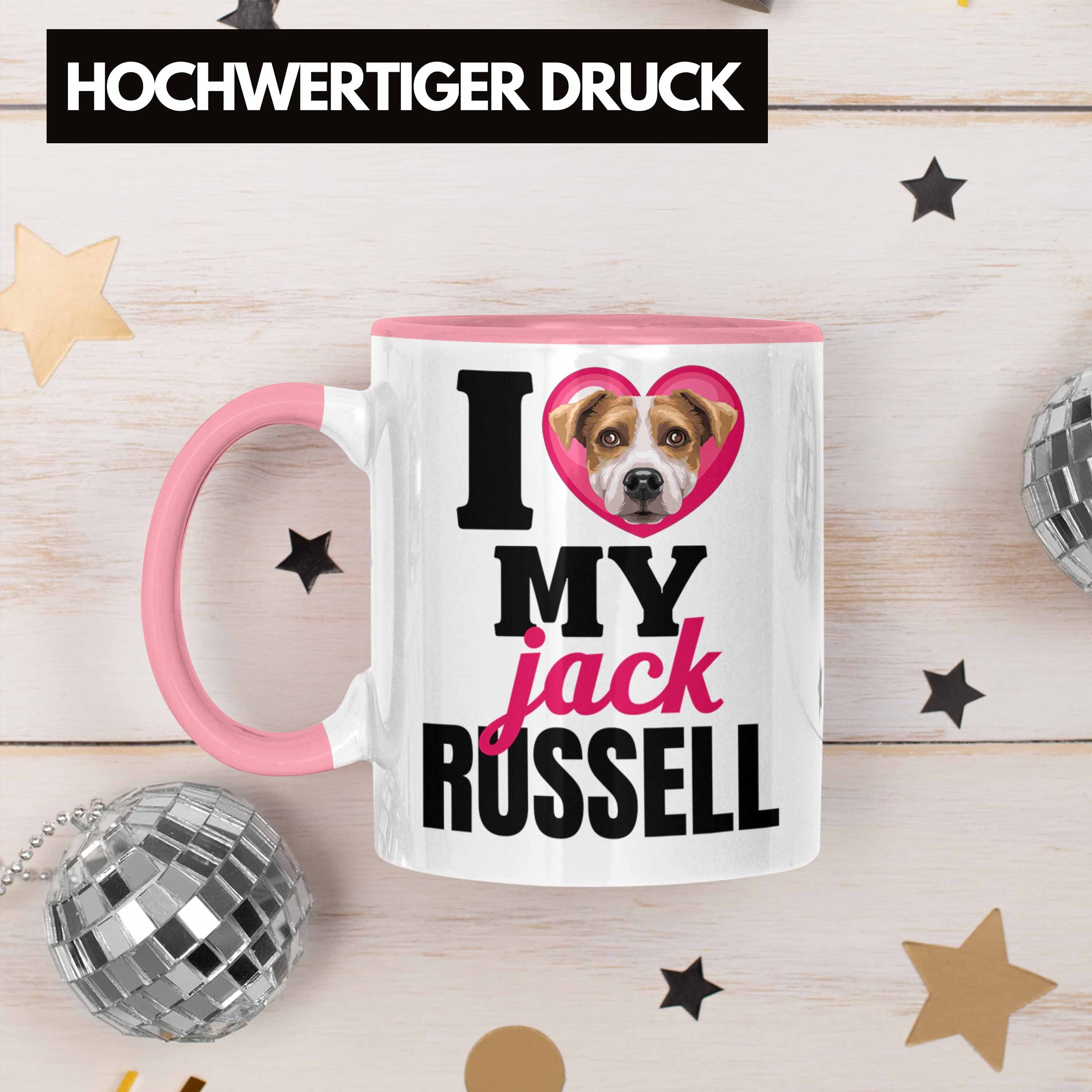 Trendation Tasse Jack Russell Besitzerin Spruch Tasse I Lustiger Rosa Geschenkidee Geschenk