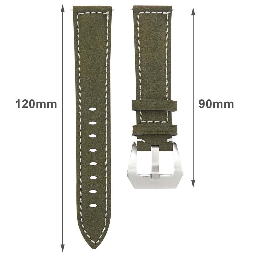 BTTO Smartwatch-Armband Leder Uhrenarmband mit Edelstahl günstig online kaufen