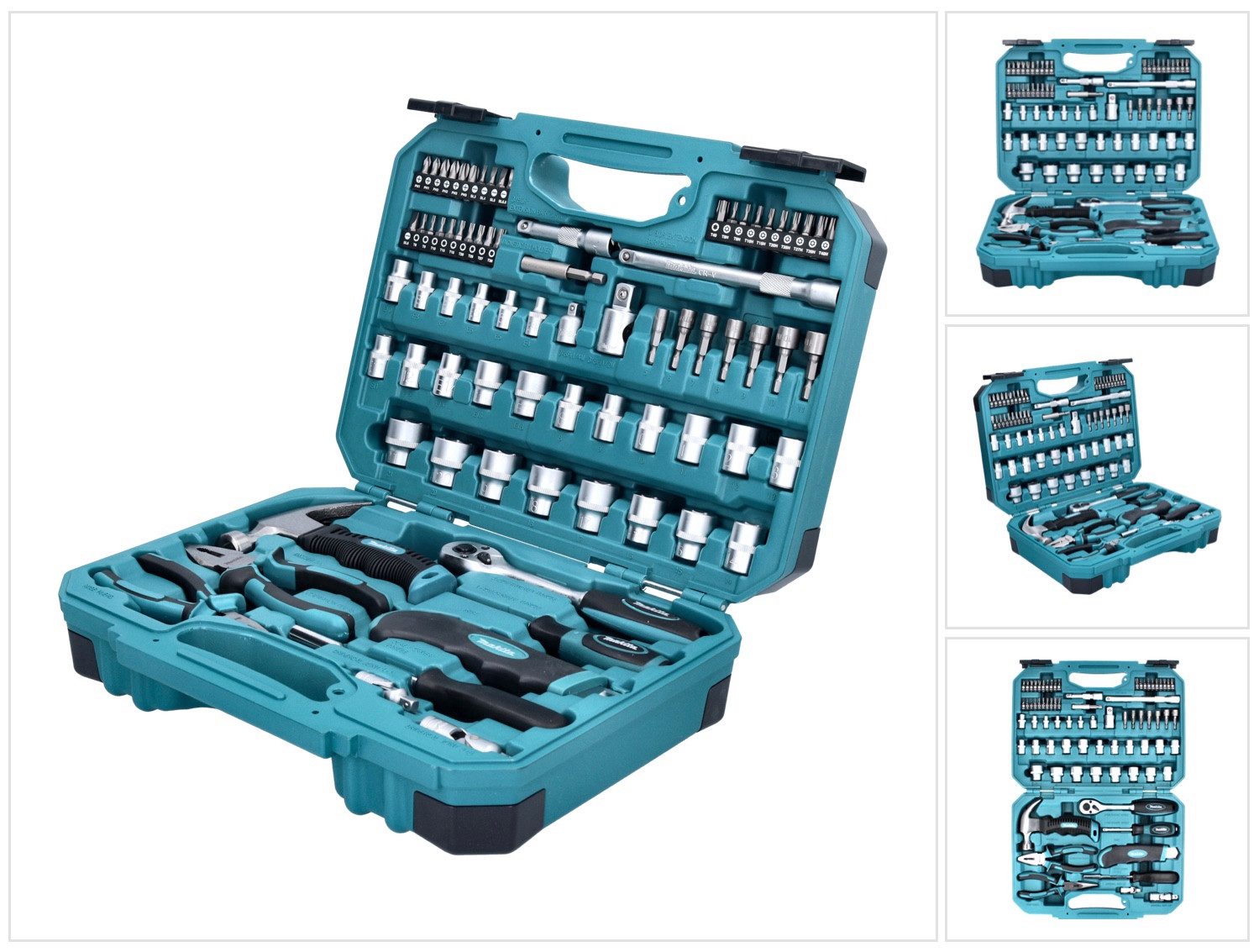 Makita Werkzeugset Handwerkzeug Set 76 tlg. Chrom Vanadium Stahl (E-10899) Bit / Zange