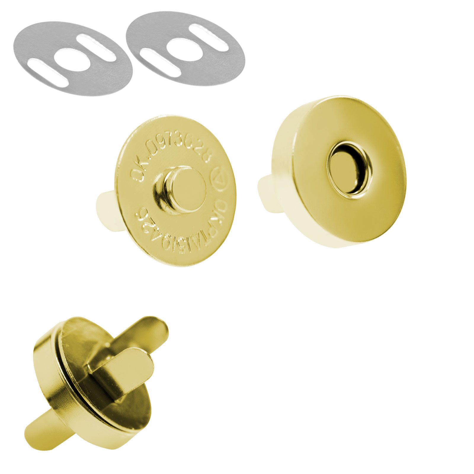 maDDma 10er Set Magnetverschluss Taschenschloss, Metall, Nähzubehör Gurtstecker (10 Stk., 10-tlg), 18-18mm