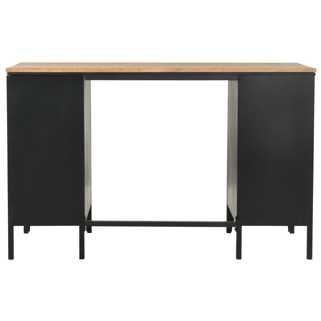 furnicato Tannenholz cm Ständer Stahl mit Massiv Schreibtisch 120x50x76 und