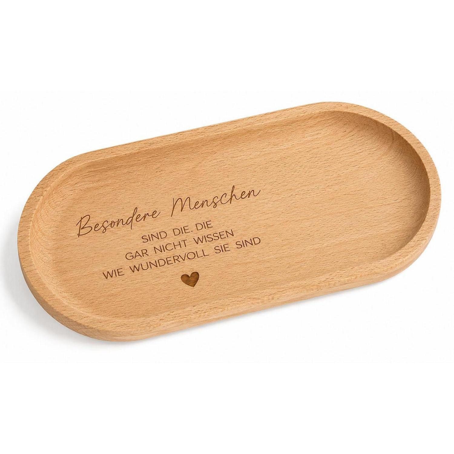 LuxusKollektion Schmuckablage Holztablett Oval 23x10cm Spruch Geschenk Freundin (1 St)