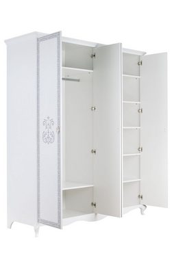 Interdesign24 Kleiderschrank Vittore (4-türig, inkl. LED-Beleuchtung und 2 Spiegeltüren) in Weiss