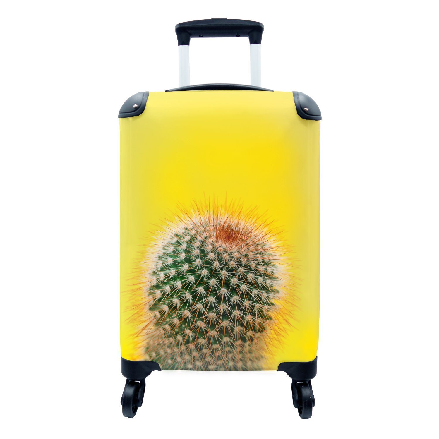 MuchoWow Rollen, mit Kaktus Reisekoffer rot, rollen, für Ferien, Reisetasche 4 Handgepäckkoffer mit Handgepäck Trolley,