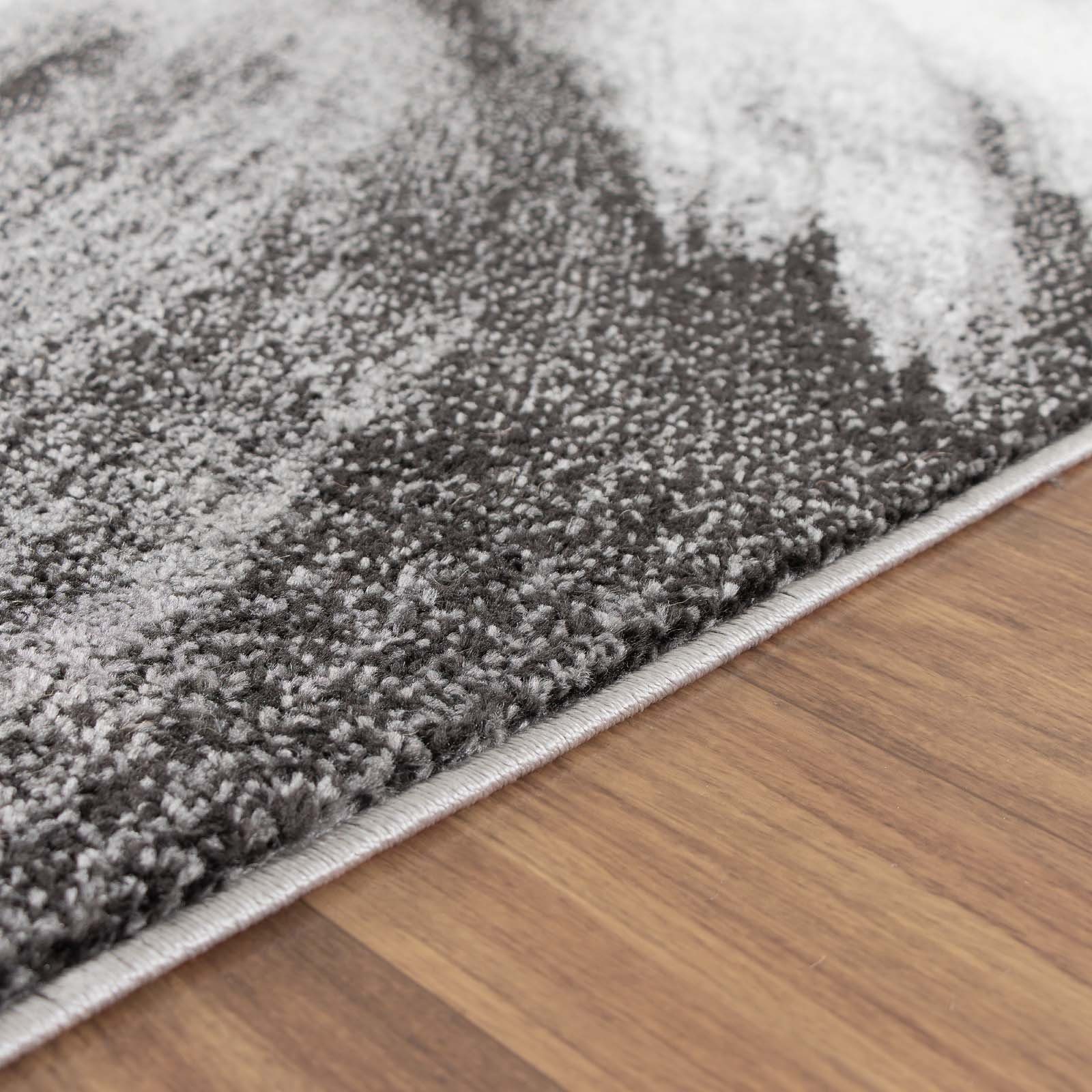 TaraCarpet Teppich Moderner Designerteppich TC-Fashion 6116 Circle in grau, blau, beige, rechteckig, Höhe: 12 mm, Kurzflor Kreise grau Wohnzimmer Schlafzimmer K – Bild 5 von 5