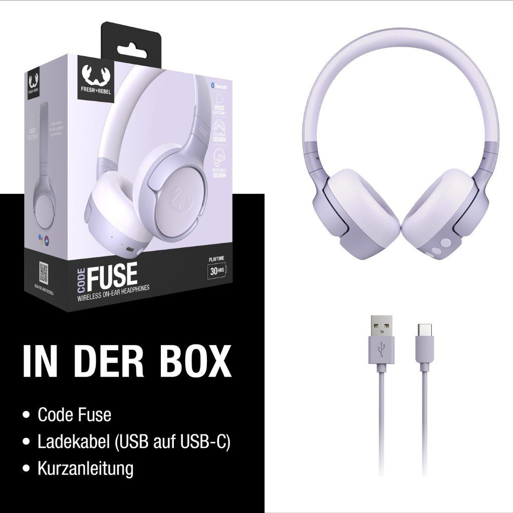 Fresh´n Rebel Code Design, (Kabellose 30 Bis Dreamy Wiedergabezeit: Lilac Faltbares Stunden) Kopfhörer Fuse Freiheit, zu Lange wireless