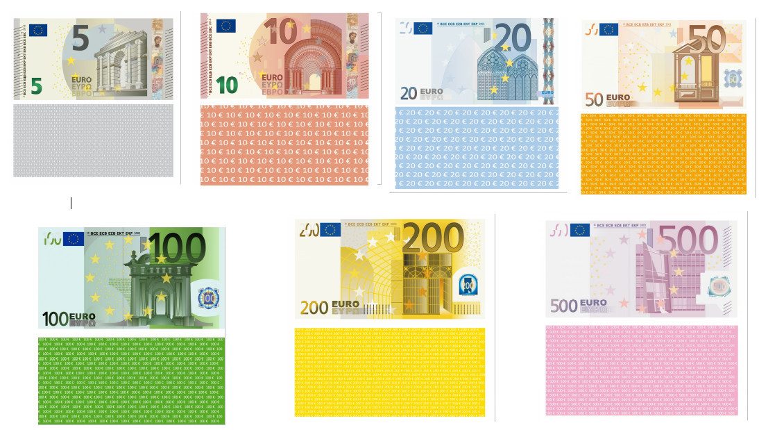 LYSCO Spielgeld Banknoten SET Geldschein Euro - 75% des Originals, nach Vorschriften der EZB erstellt - auch einzeln bestellbar