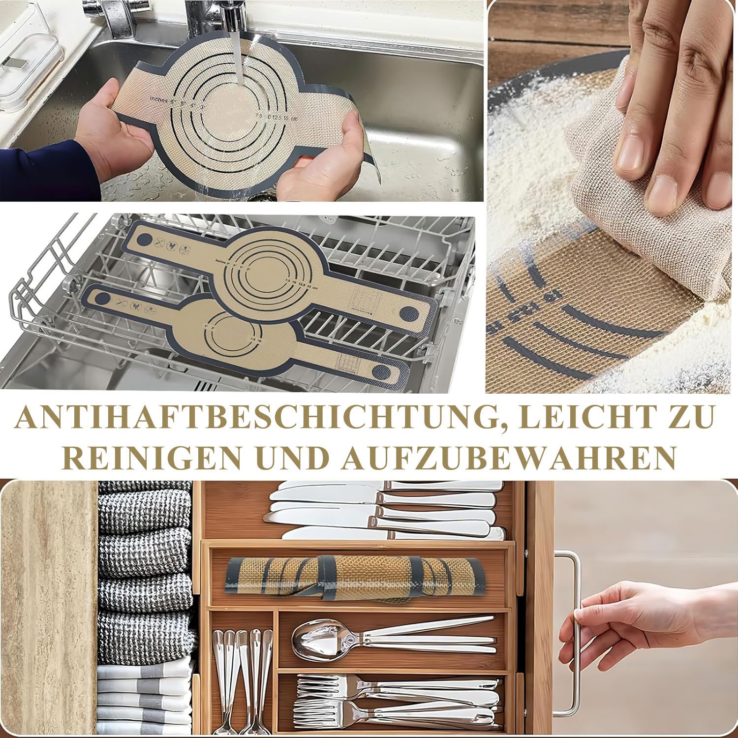 Refined Living Gärkorb Silikon Gärkörbchen Länglich 40st Komplettset Brot Backen Zubehör, (mit 2er Faltbar Gärkorb Brot 9 Zoll Gärkorb Rund und 10 Zoll Oval), Bäckermesser, brotbacken starter set backen geschenke für brotbäcker