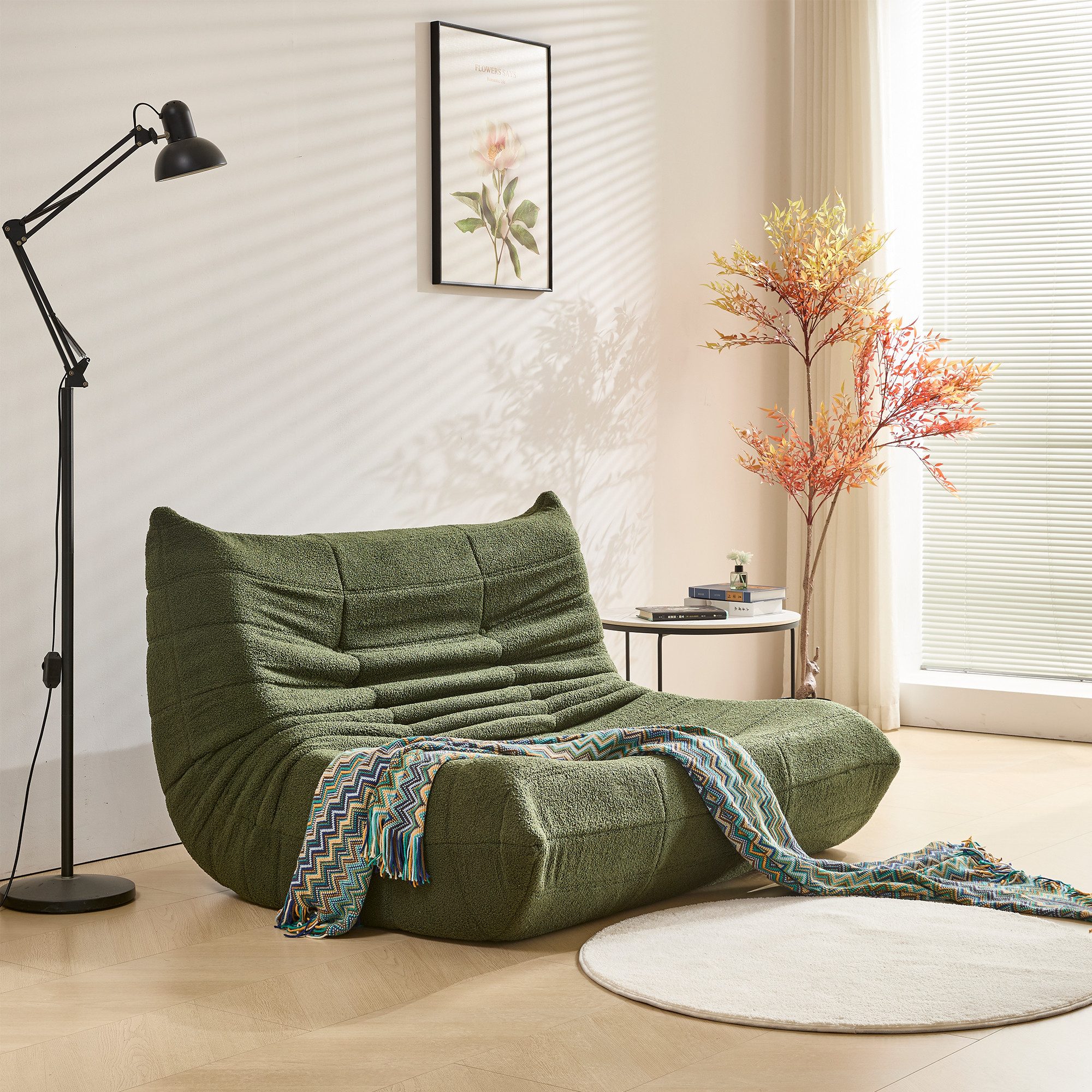 HAUSS SPOLE Sitzsack 2-Sitzer Lazy-Sofa aus Teddy-Samt, modernes Design, Wo günstig online kaufen