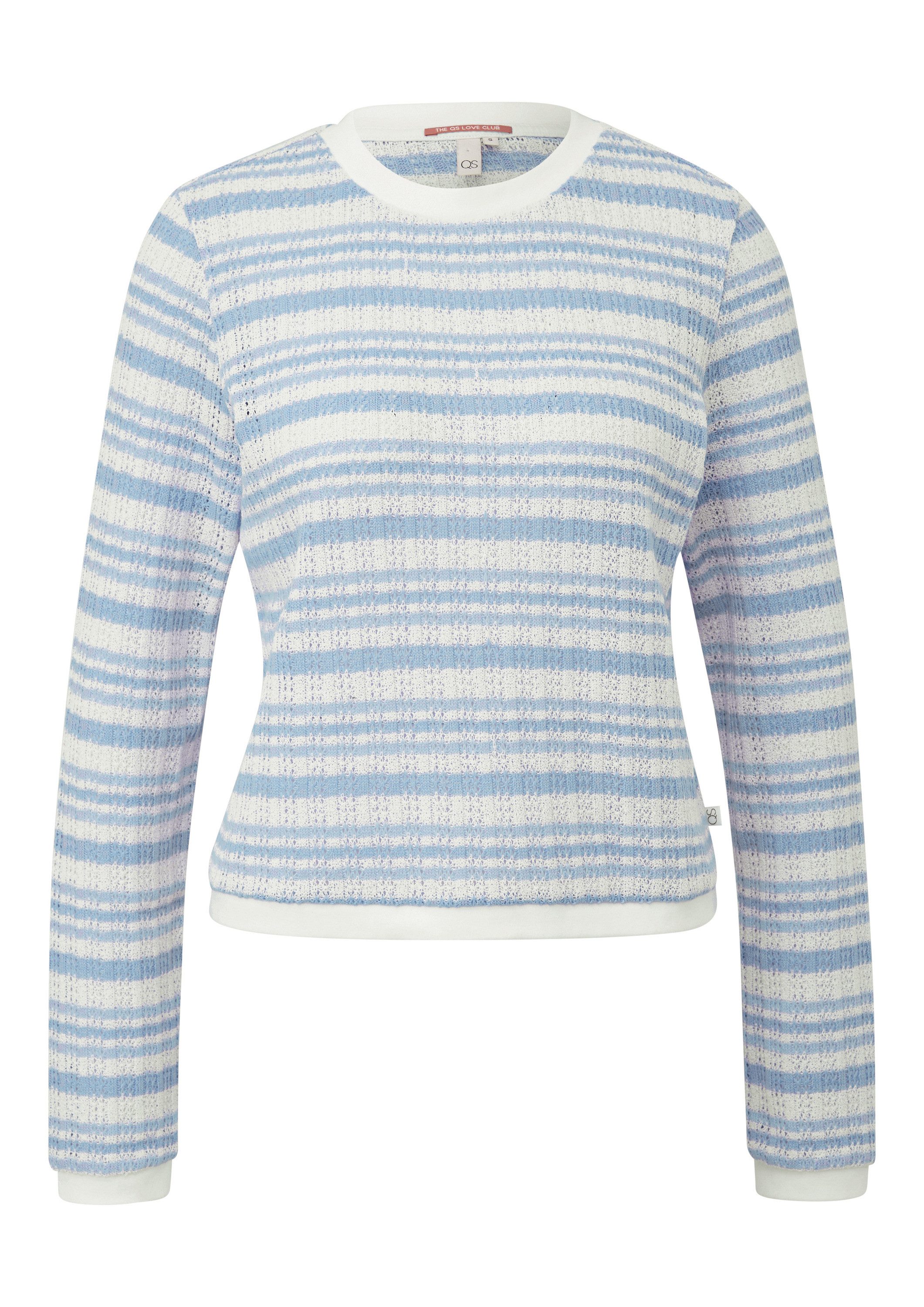 QS Langarmshirt T-Shirt Longsleeve mit Ajourmuster günstig online kaufen