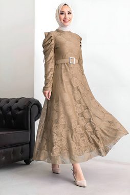 Modabout Maxikleid Langes Kleider Abaya Hijab Kleid Damen - NELB0007D4645BEJ (1-tlg)