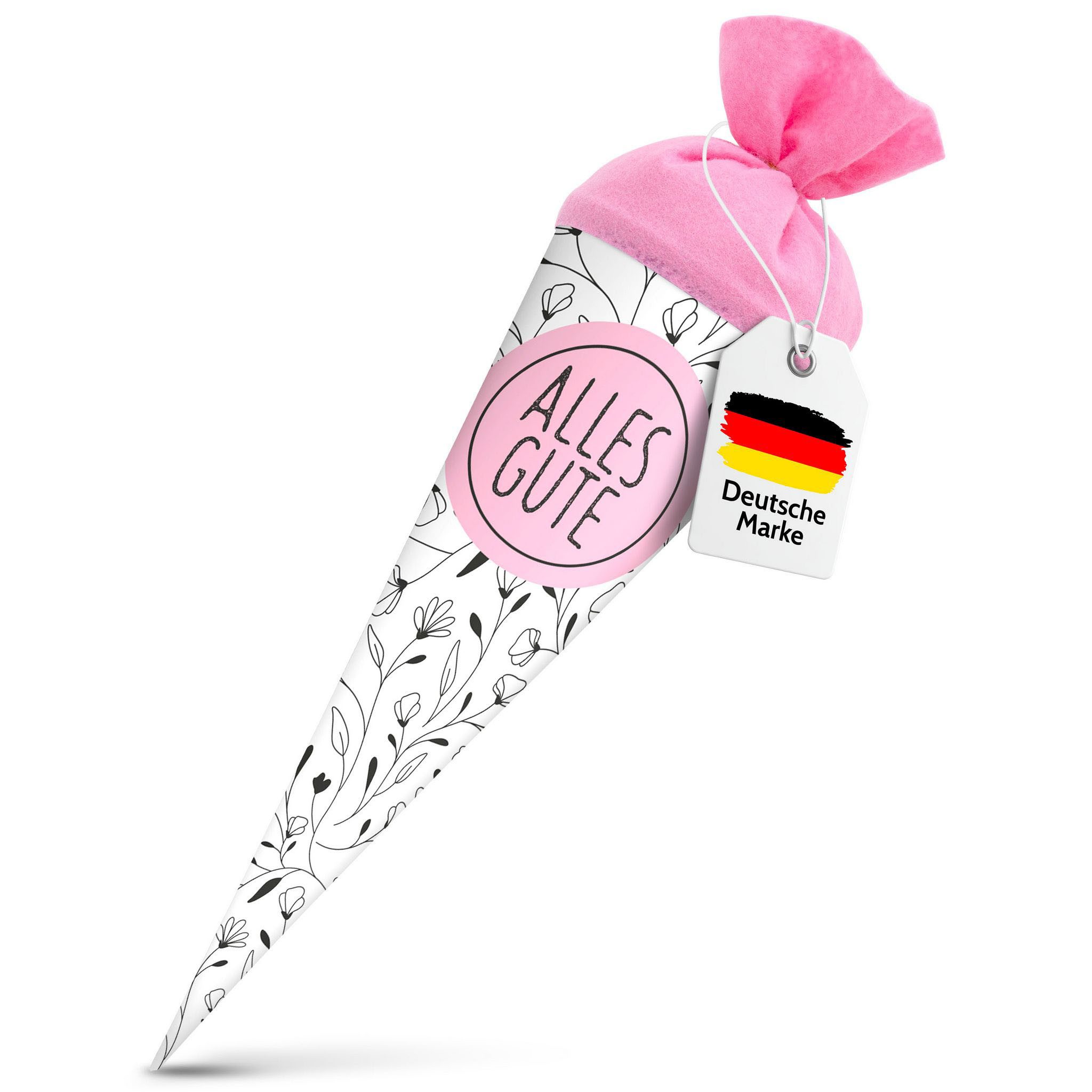 itenga Schultüte itenga Geschwisterschultüte 35cm "Florales Muster" mit Sticker "Alles