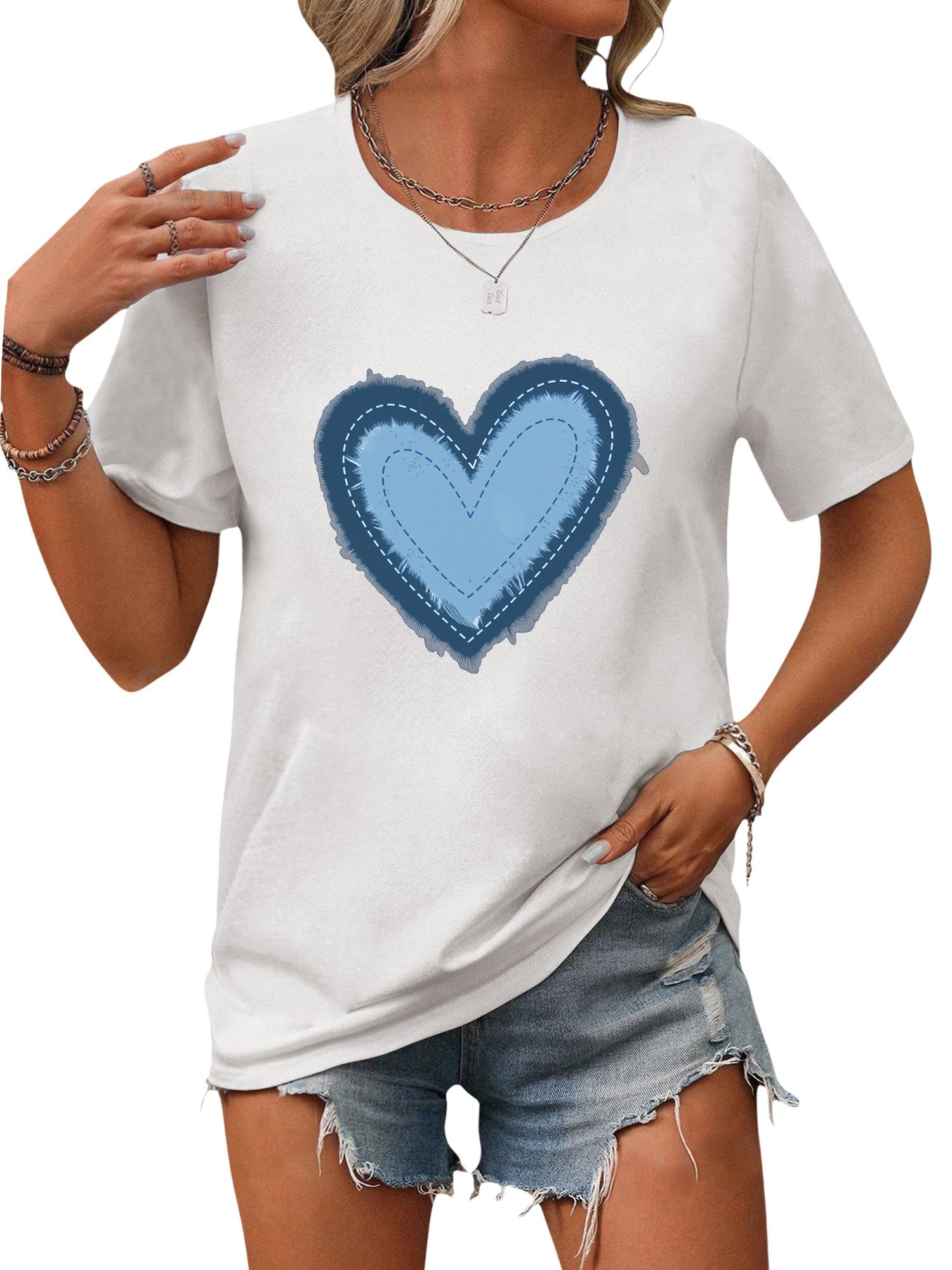 PYL T-Shirt Damen Sommer Casual Bequemes günstig online kaufen