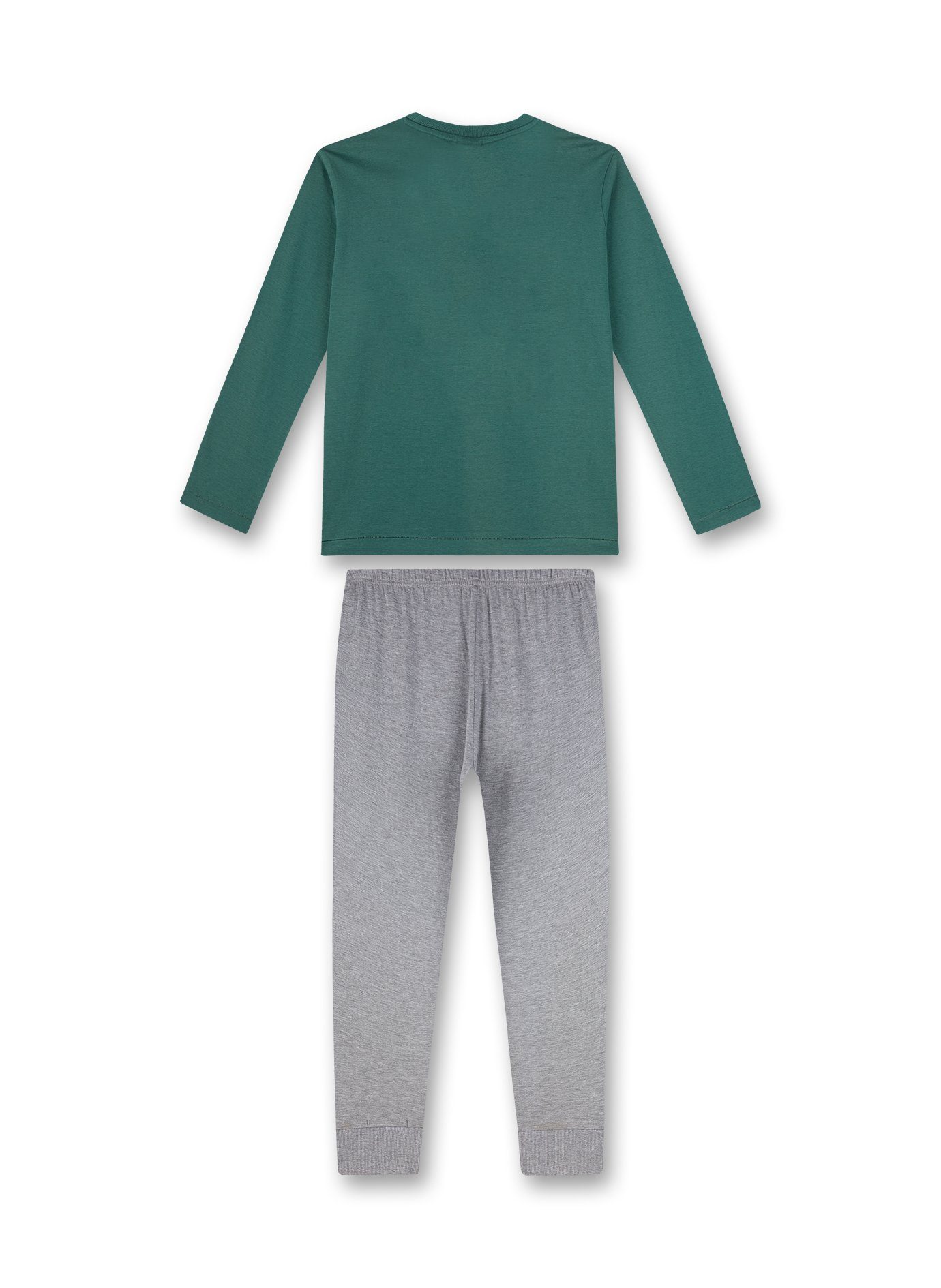 Outer Schlafanzug grau s.Oliver Pyjama lang (2 Jungen Pyjama Junior s.Oliver Space tlg) grün