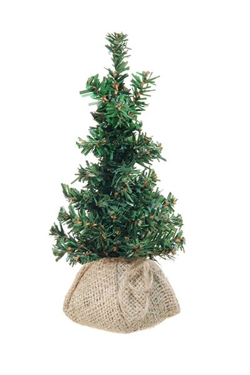 artplants Künstlicher Weihnachtsbaum Künstlicher Baum Tanne Aldon im Jutesack, 15cm