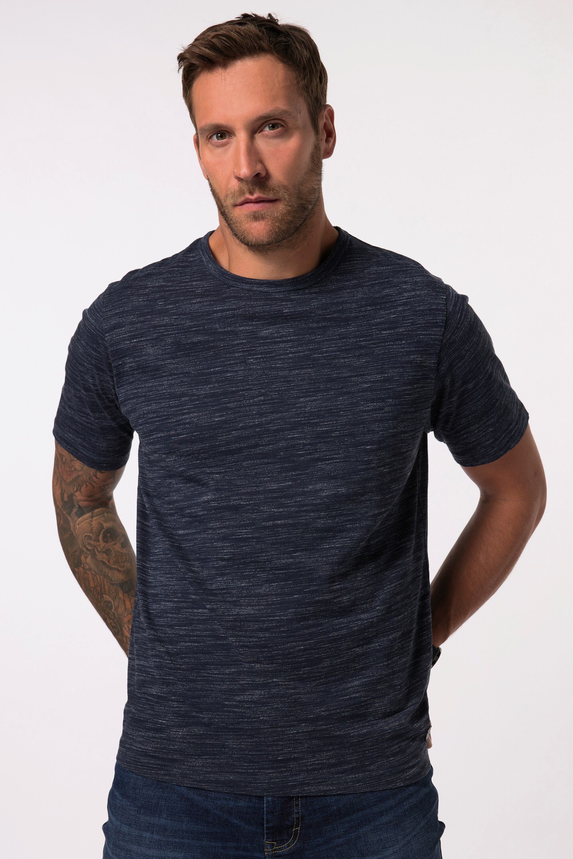 T-Shirt JP 1880 T-Shirt Halbarm Melangejersey bis 8 XL