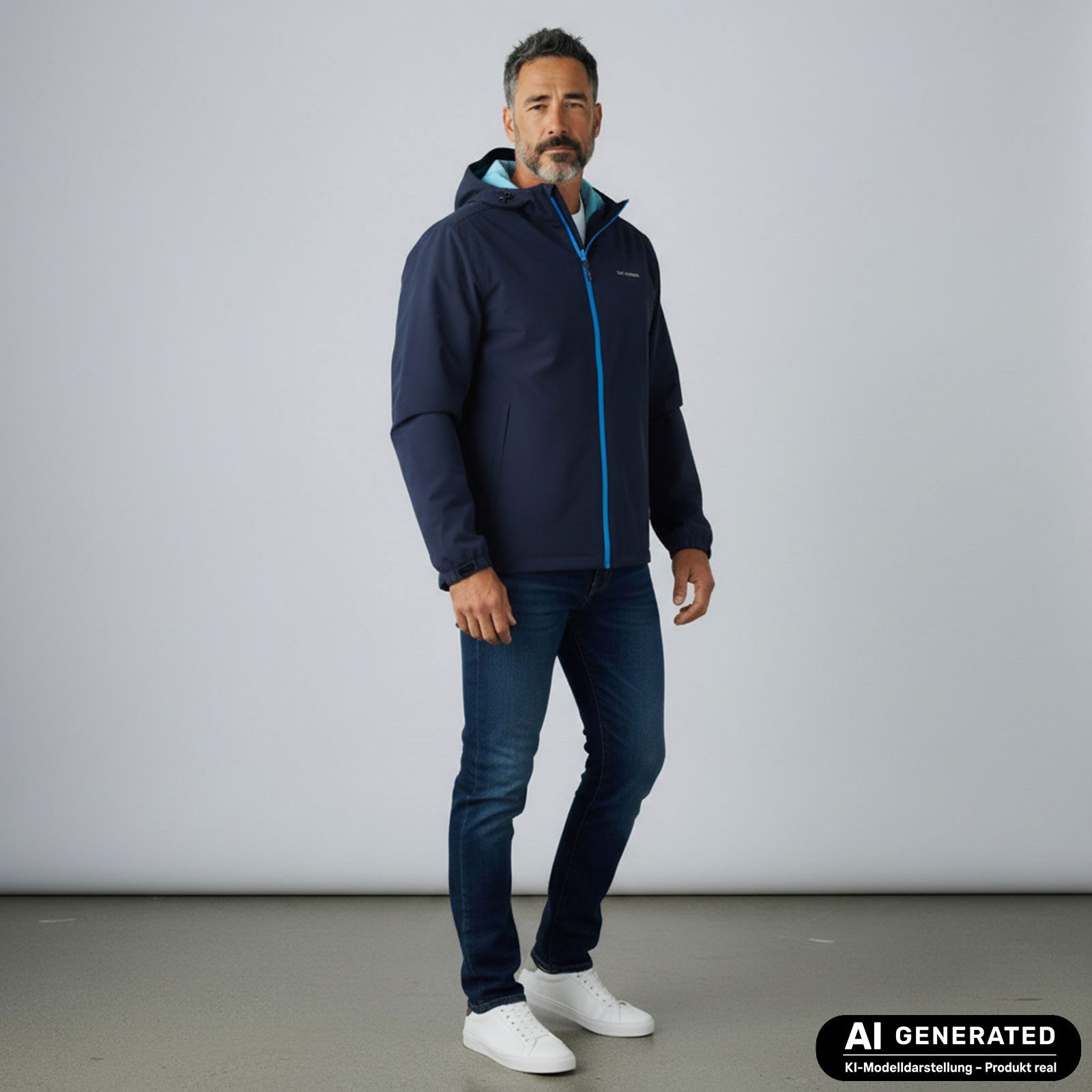 Dry Fashion Fahrradjacke Laboe Herren Funktionsjacke - Regenjacke Outdoor leicht & verstaubar Jacke Wasserdicht, Windicht, Atmungsaktiv, Kapuze mit Vorderschirm