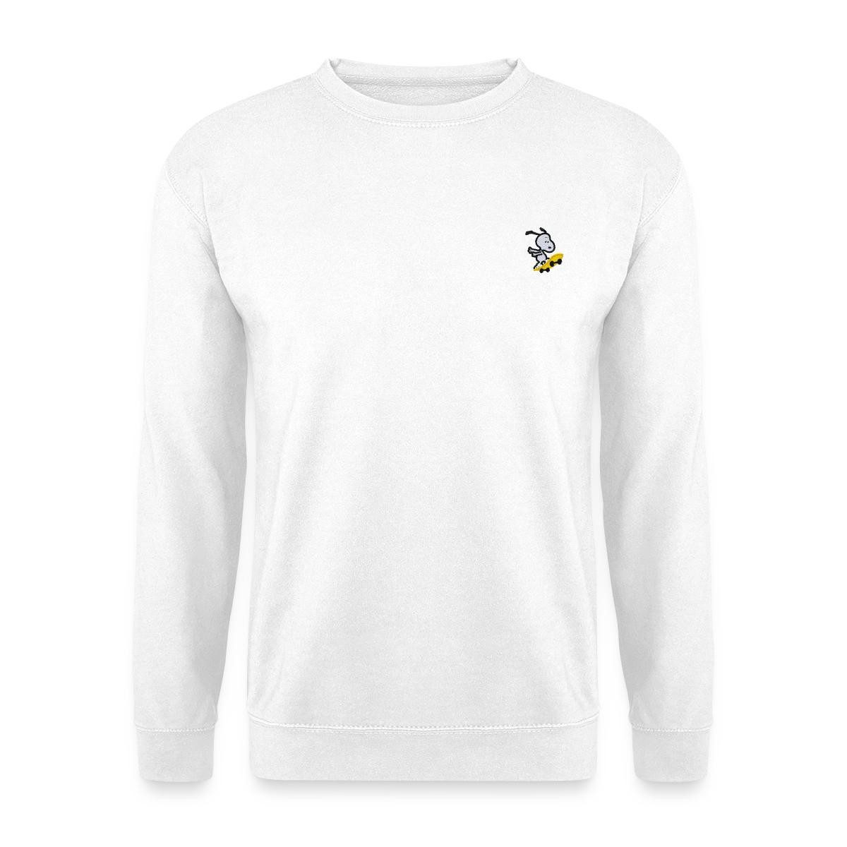 Spreadshirt Sweatshirt Peanuts Snoopy Auf Skateboard Stickmotiv Unisex Pullover (1-tlg)
