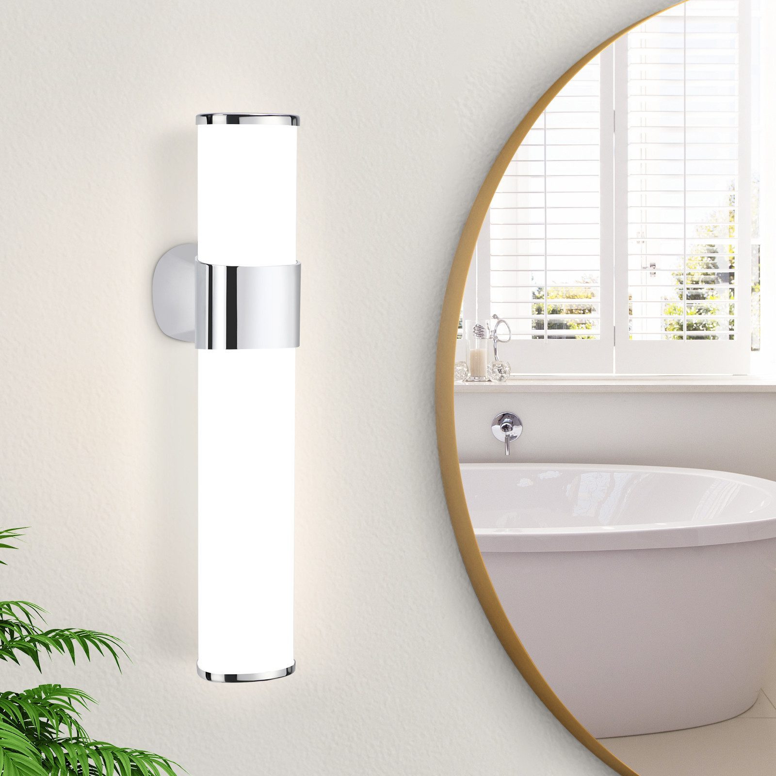 ZMH LED Spiegelleuchte 6W Schwarz/Nickel leuchte Wand 30cm Neutralweiß Flur, Einfache Installation, LED fest integriert, Wandmontage für Keller