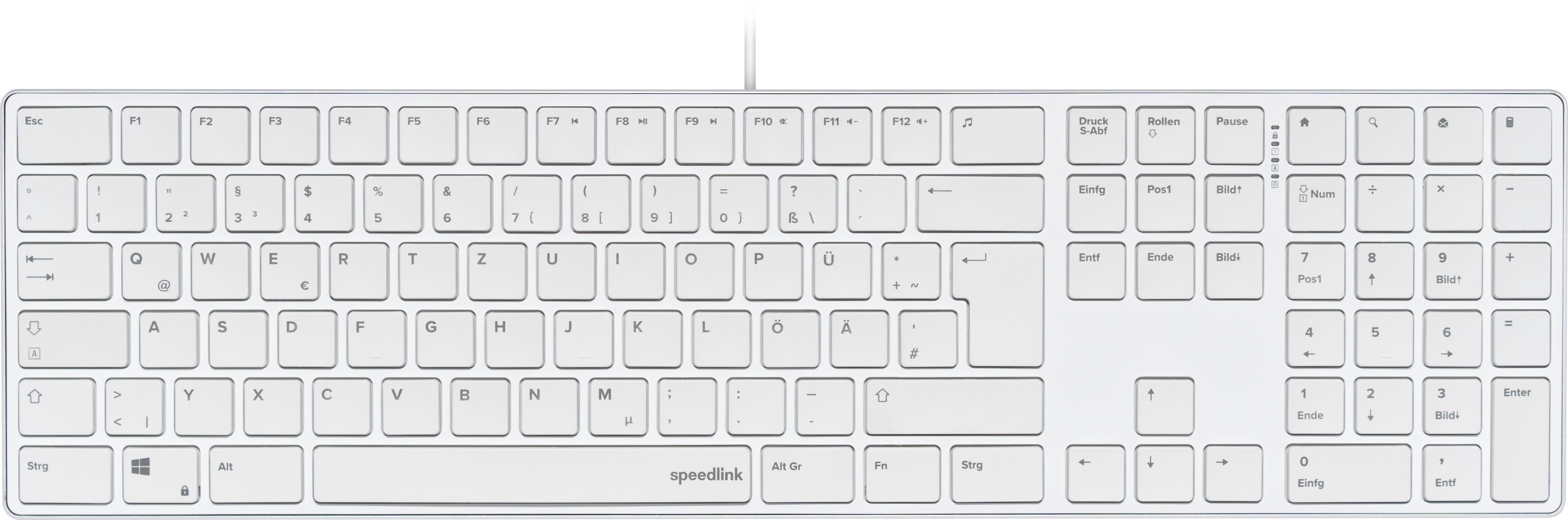 Speedlink RIVA Slim Metal Scissor Keyboard Slimline-Tastatur (weiß)