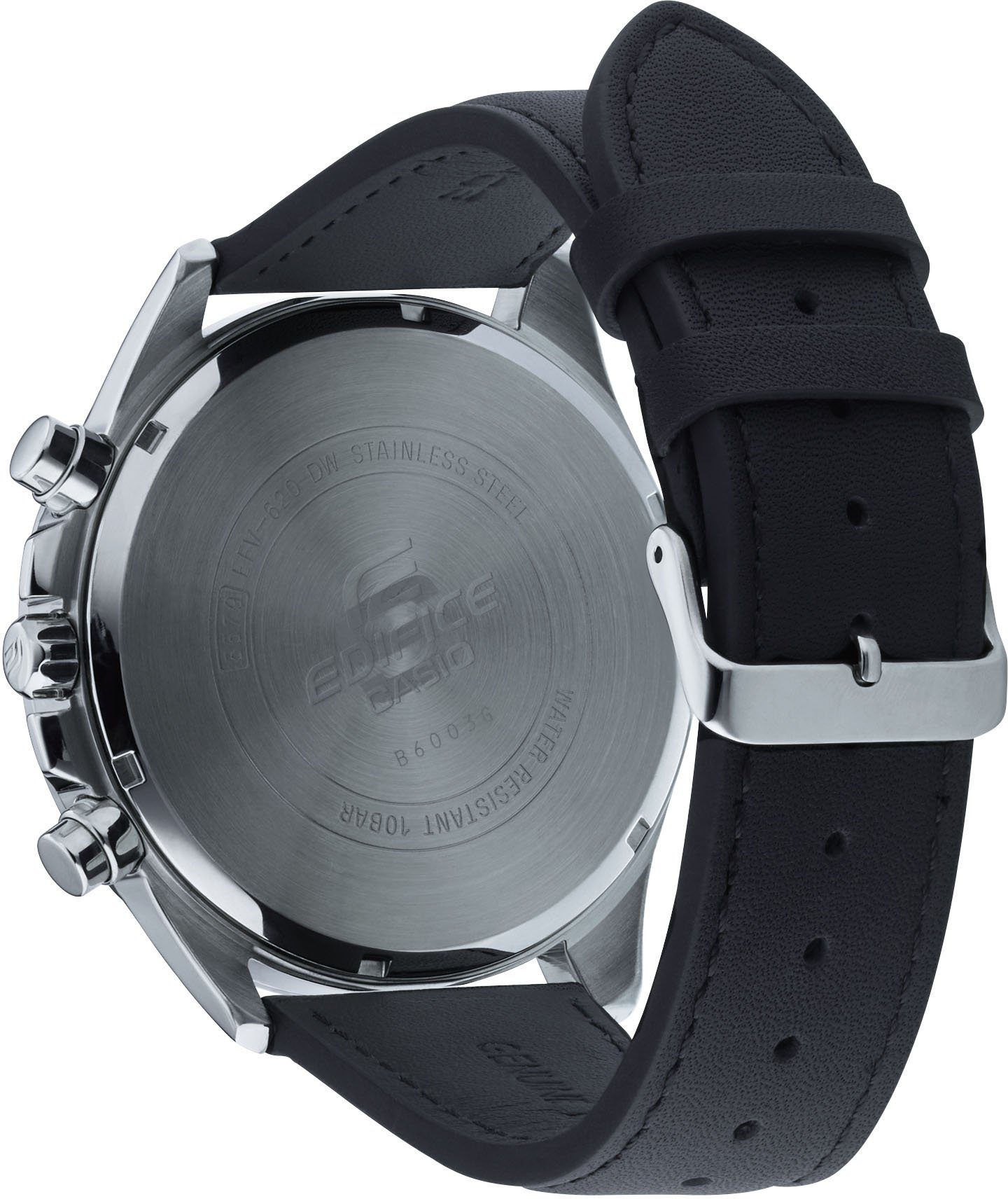 CASIO EDIFICE Chronograph EFV-620L-1AVUEF, Quarzuhr, Armbanduhr, Herrenuhr, Lederarmband,Datum, Lederband