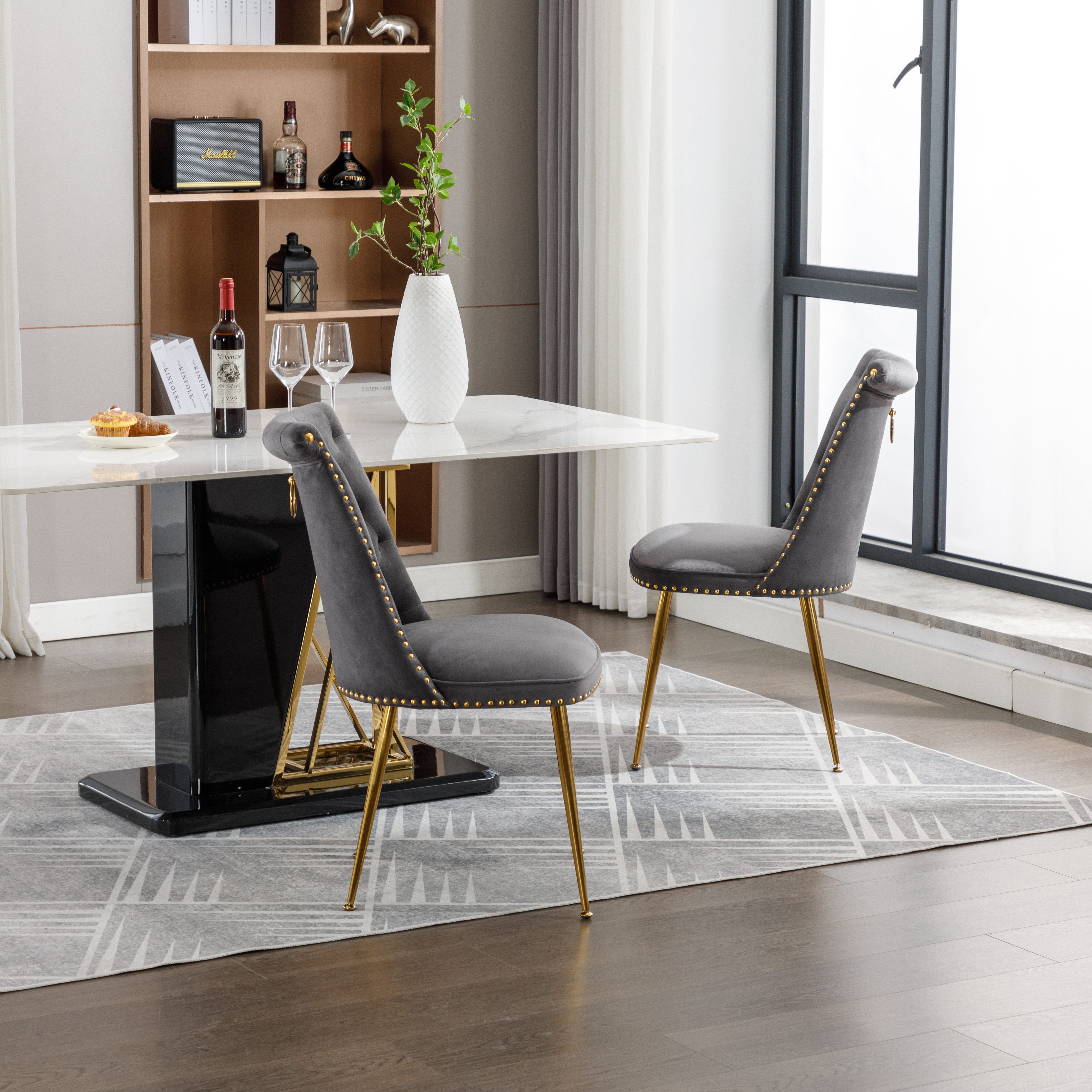 Odikalo Esszimmerstuhl 2er Freizeitstuhl Samt gepolstert günstig online kaufen