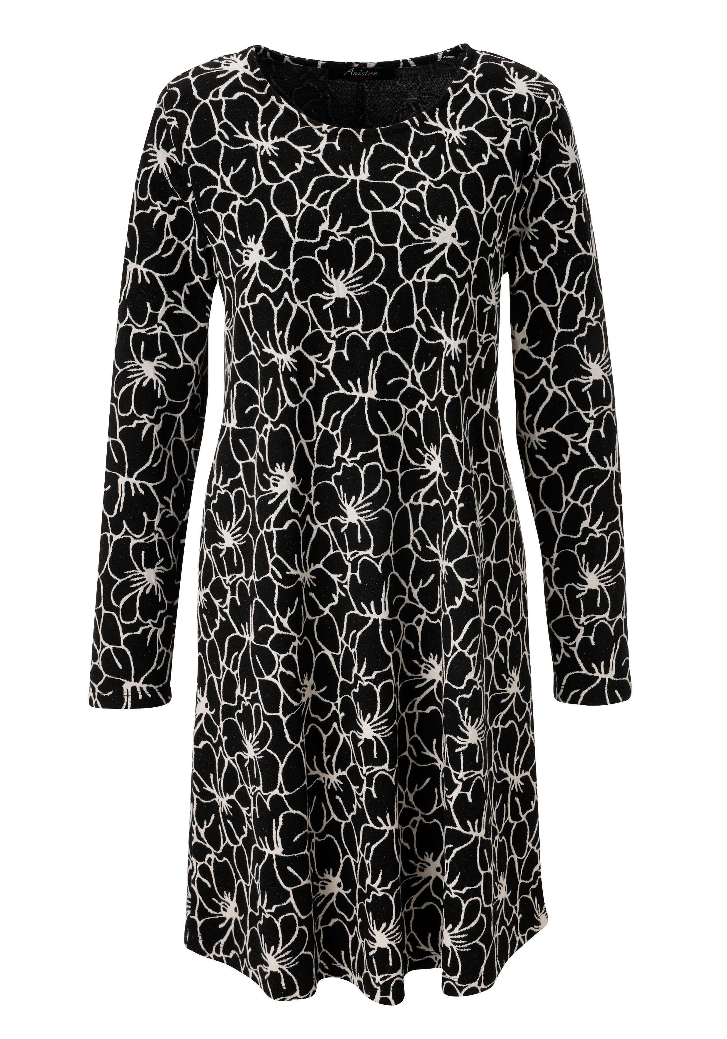 Aniston CASUAL Jerseykleid mit grafischen Blüten - jedes Teil ein Unikat