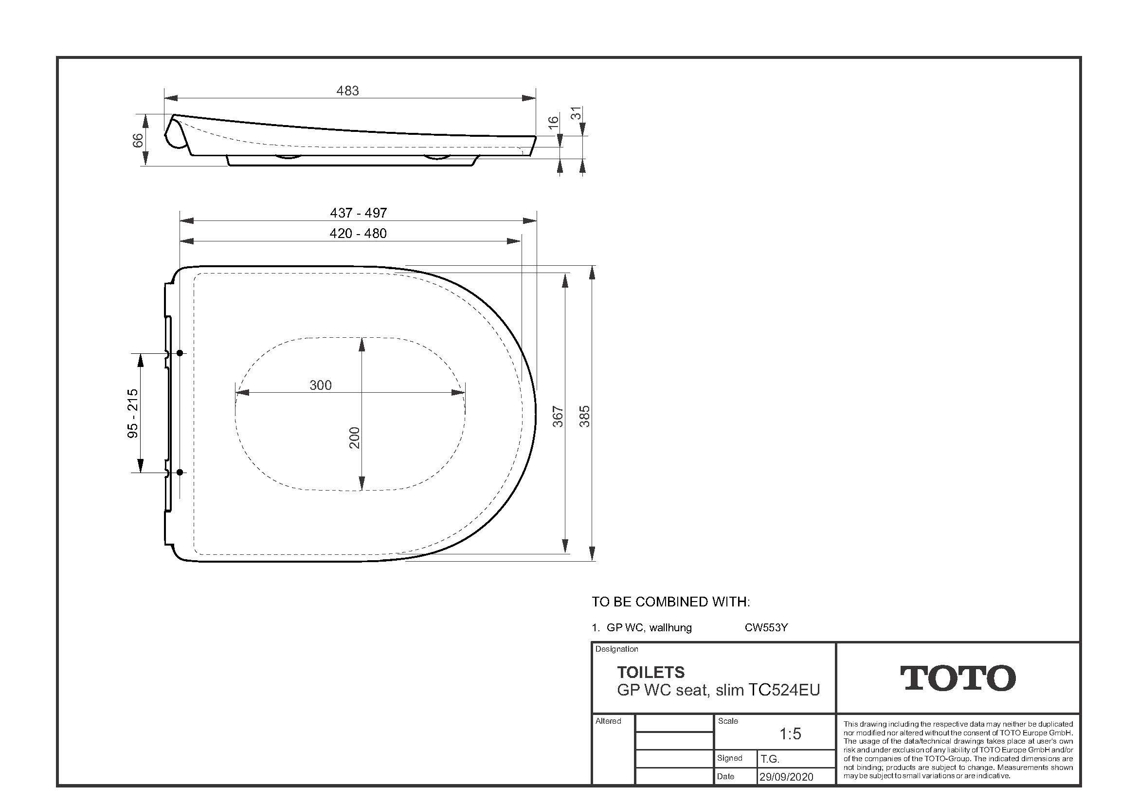 TOTO WC-Sitz TOTO GP WC-Sitz abnehmbar mit Edelstahlscharnieren und Absenkautomatik