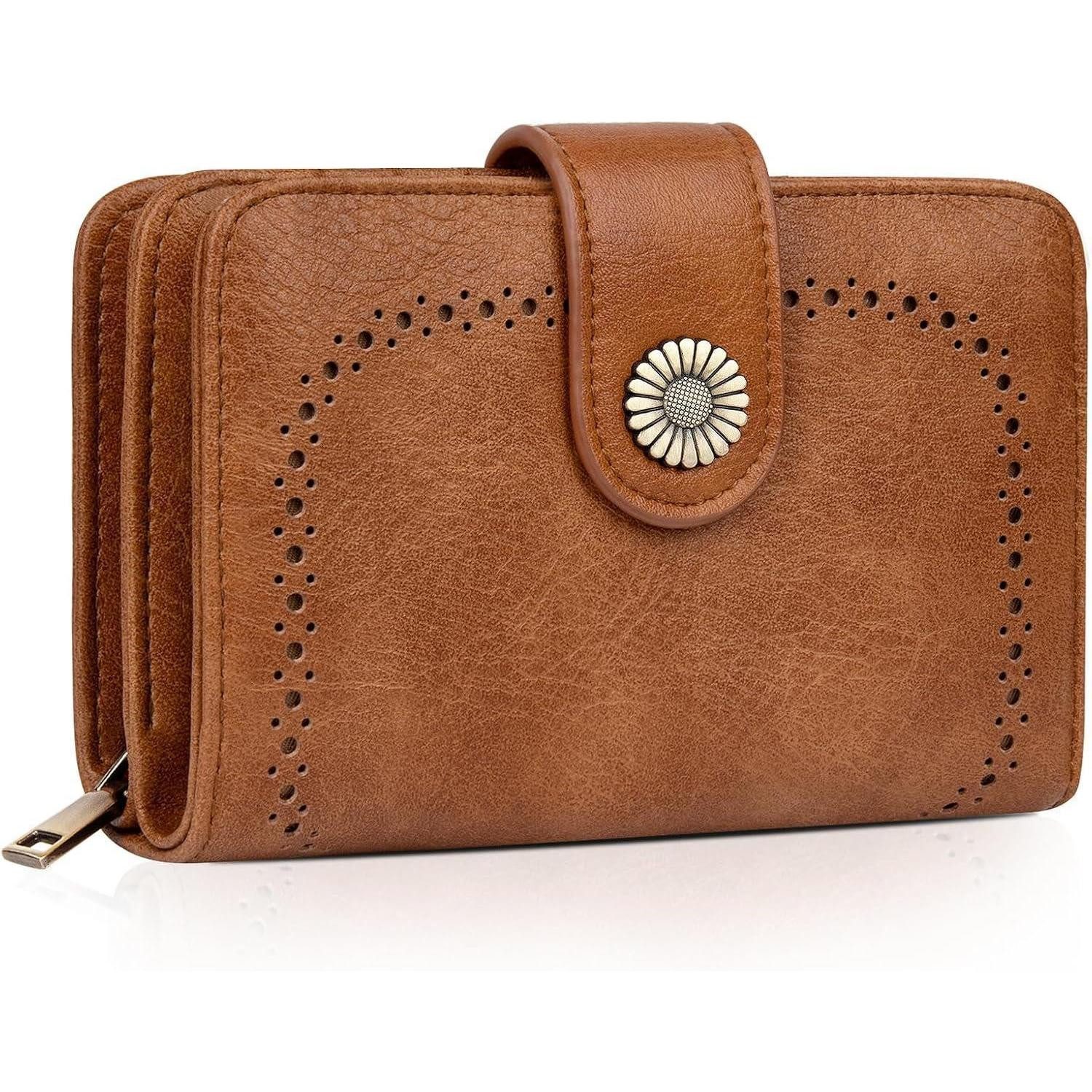 LuxusKollektion Geldbörse Geldbeutel Damen Große Kapazität Vintage PU Leder Brieftasche RFID
