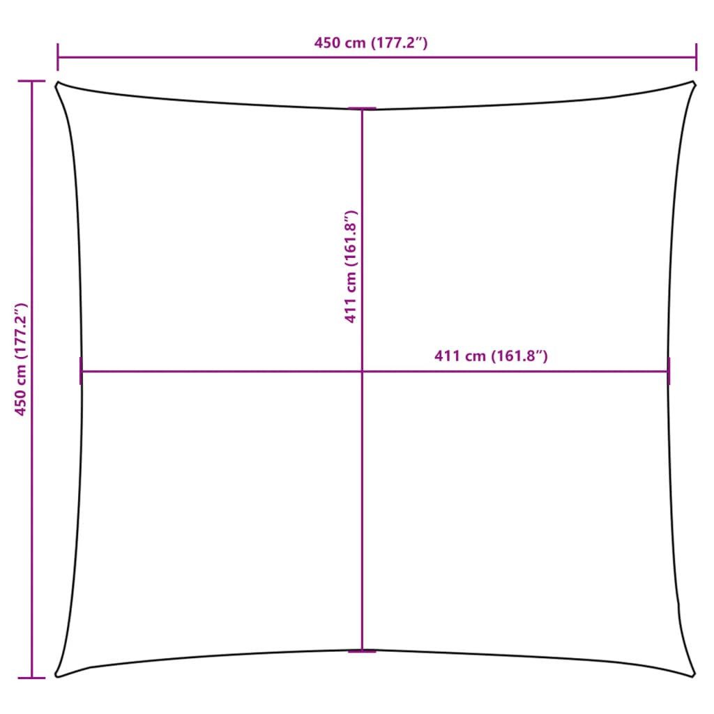 vidaXL Sonnensegel Sonnensegel Oxford-Gewebe Quadratisch 4,5x4,5 m Dunkelgrün, (1-tlg)