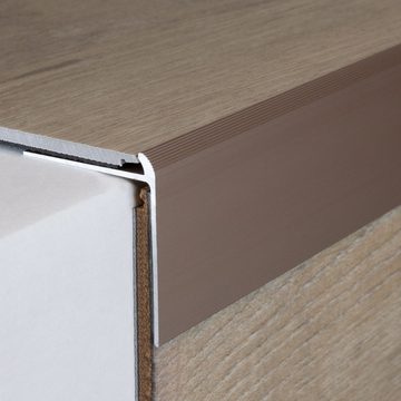 PROVISTON Treppenkantenprofil Aluminium, 40 x 40 x 1000 mm, Silber, Treppenkante, Winkelprofil