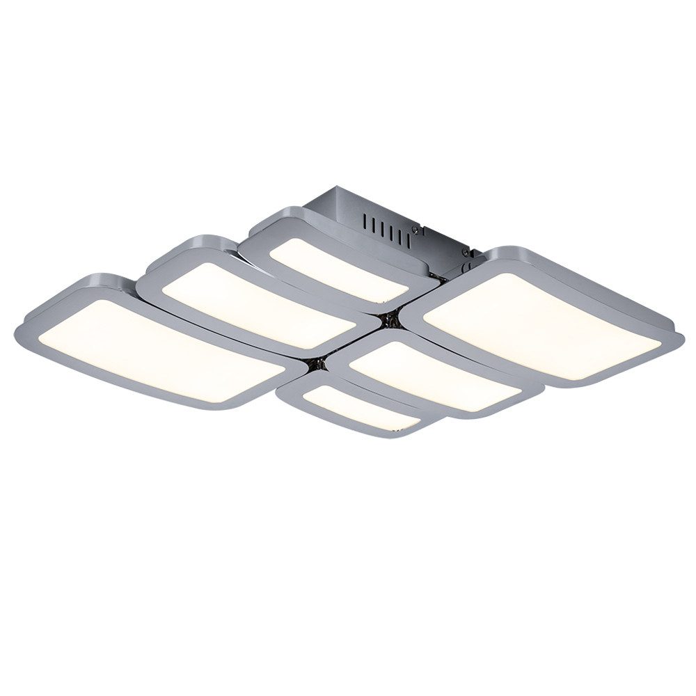 WOFI LED Deckenleuchte, LED-Leuchtmittel fest verbaut, Warmweiß, Deckenleuchte Chrom Deckenlampe LED dimmbar Designleuchte