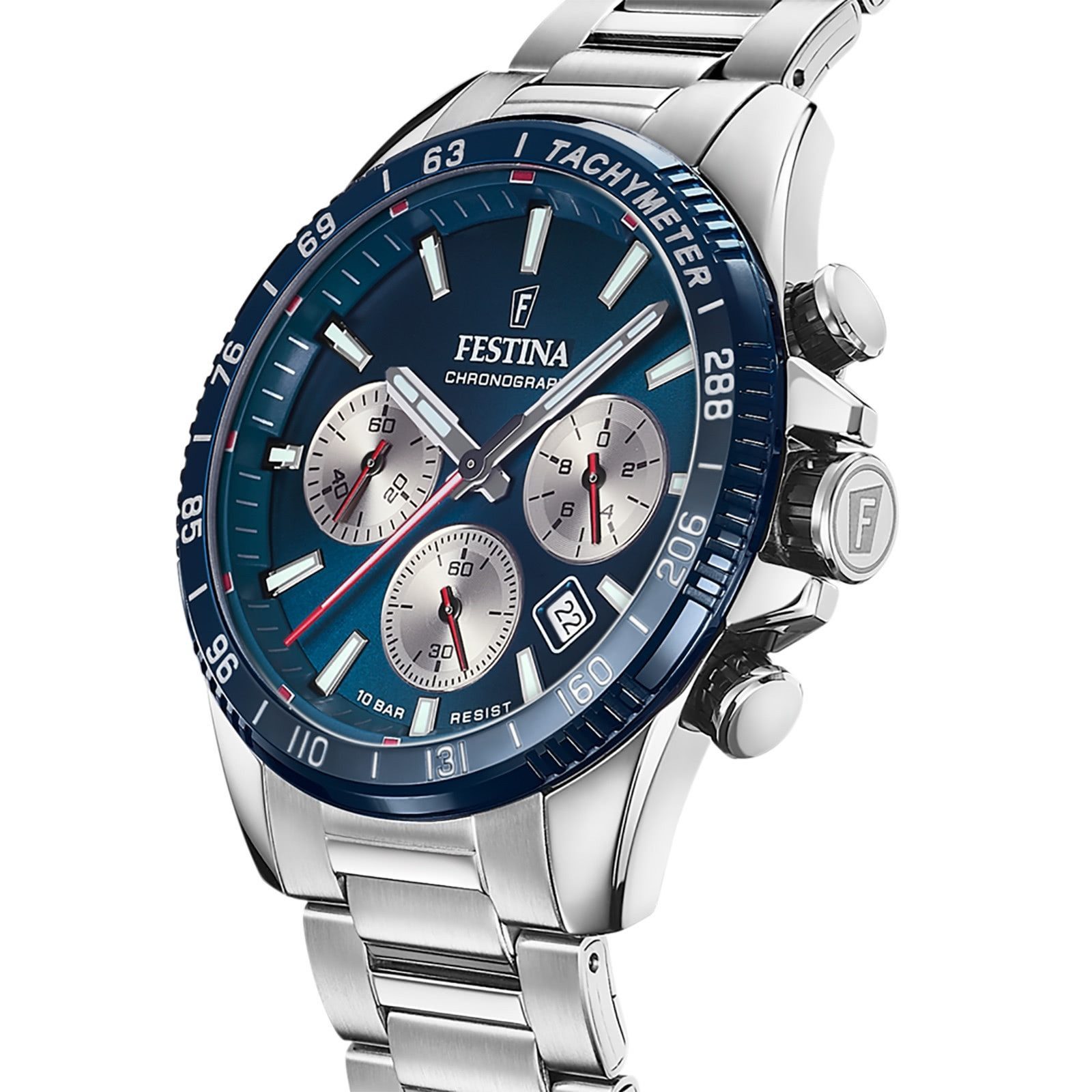 Festina Quarzuhr F20560-2 Blauschwarz Edelstahlband 45 mm günstig online kaufen